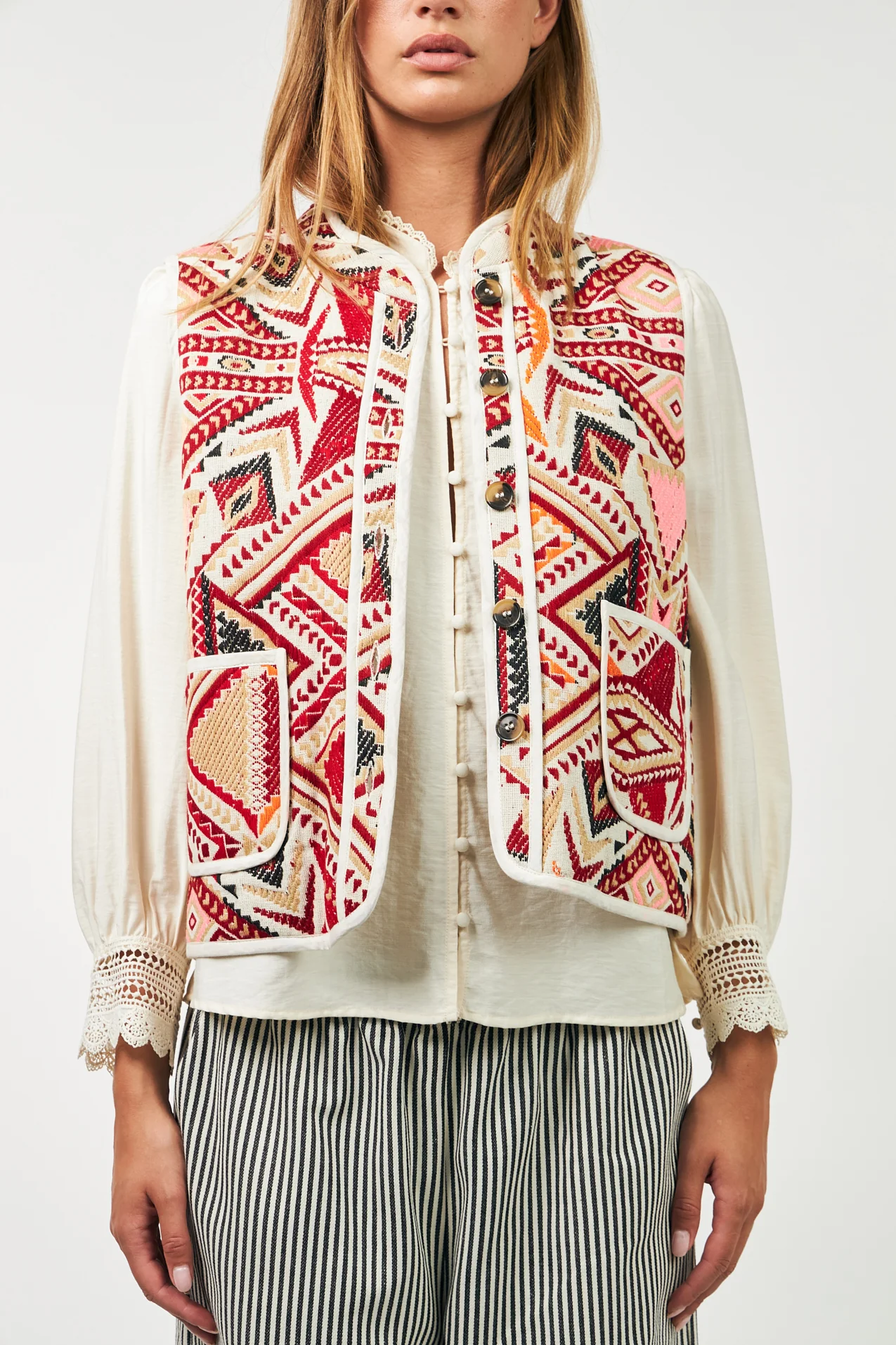Cairoll vest - Red Multi - Image 3