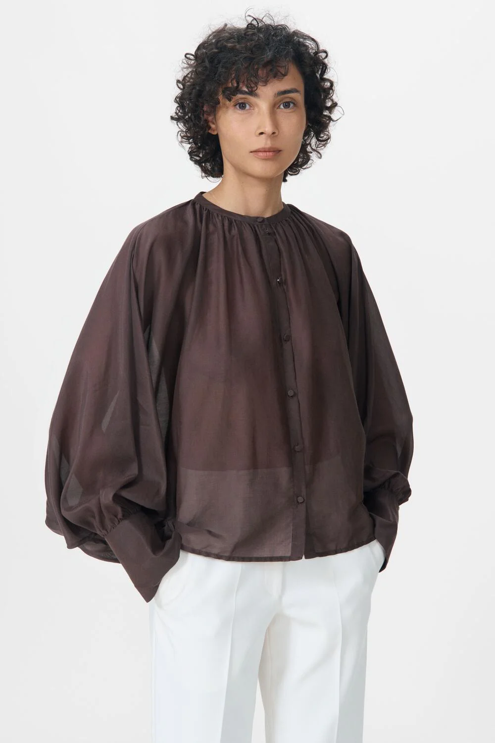 Allona bluse - Chestnut