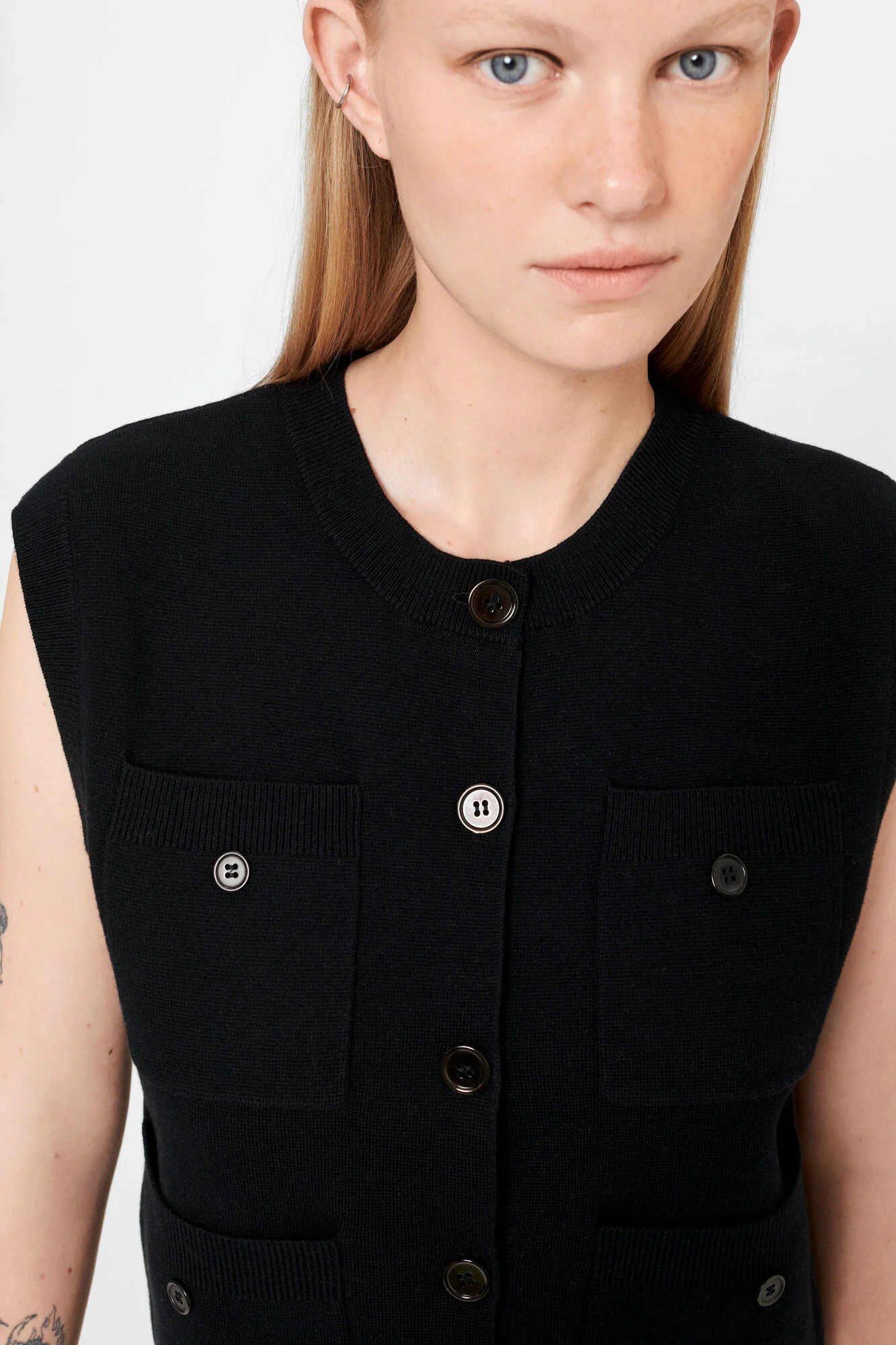 Marilyn strikket vest - sort - Image 8