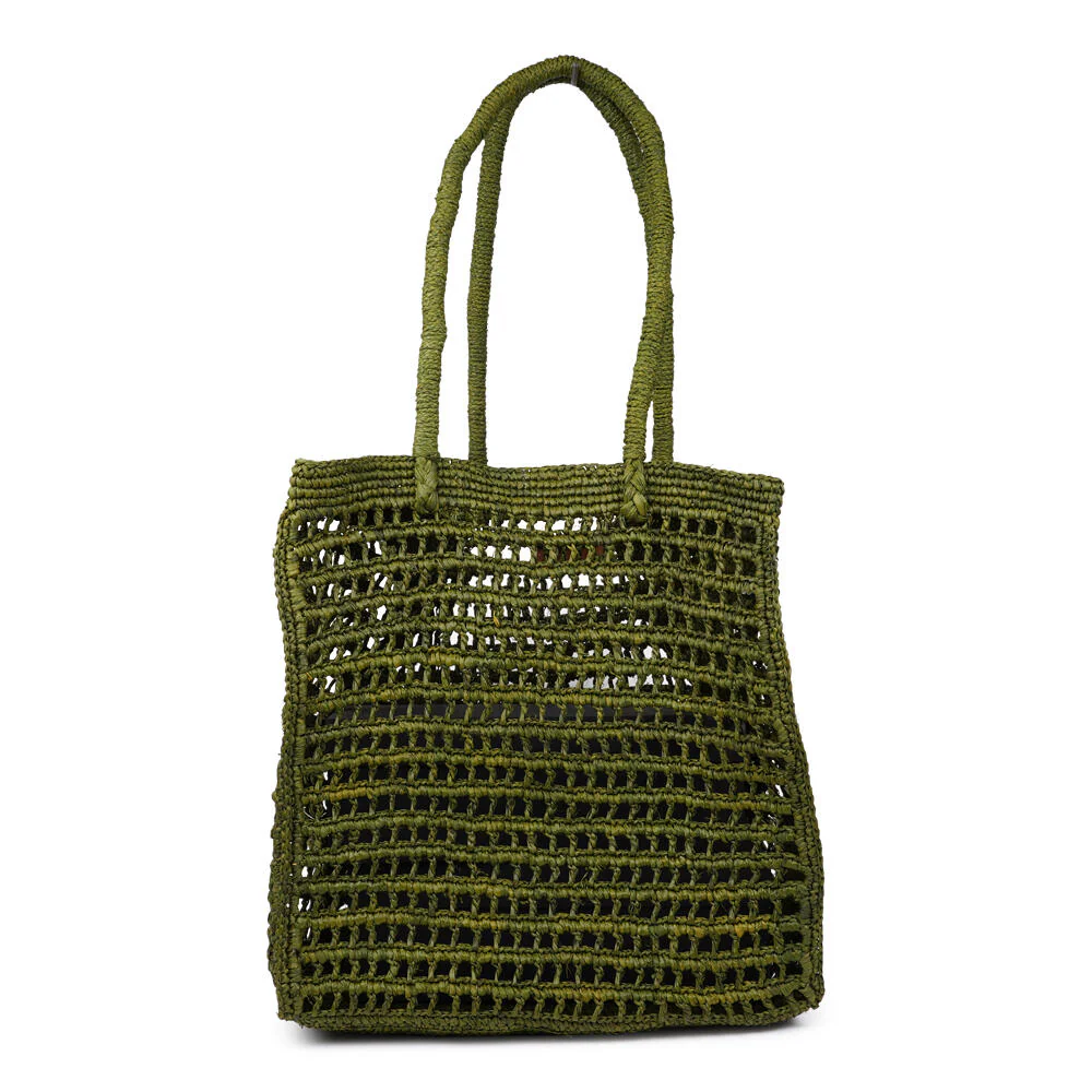 Diavoli Raffia taske - Khaki - Image 4