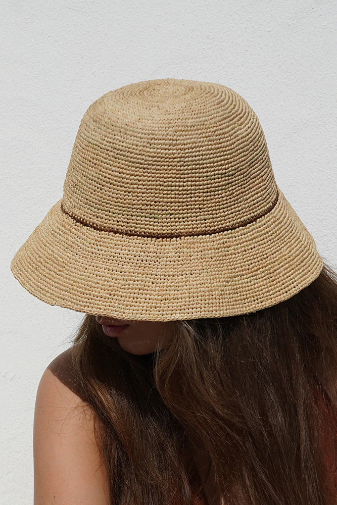 Meucci Raffia solhat - Cinnamon Stripe - Image 2