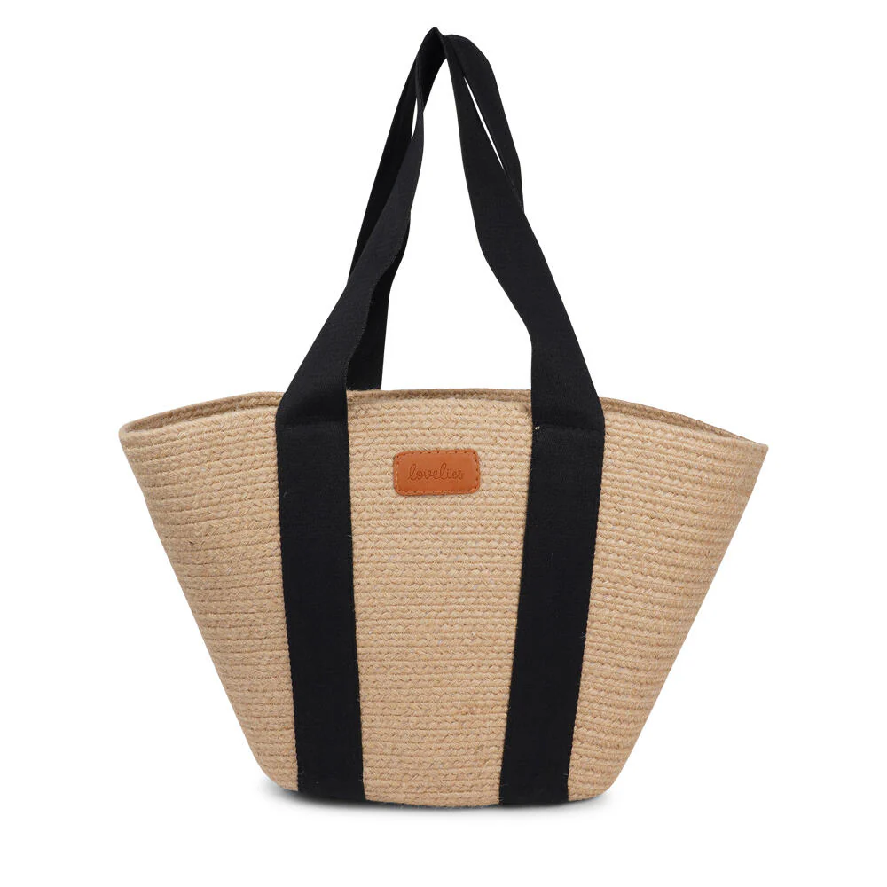 Peppino jute taske - Black/Jute - Image 2