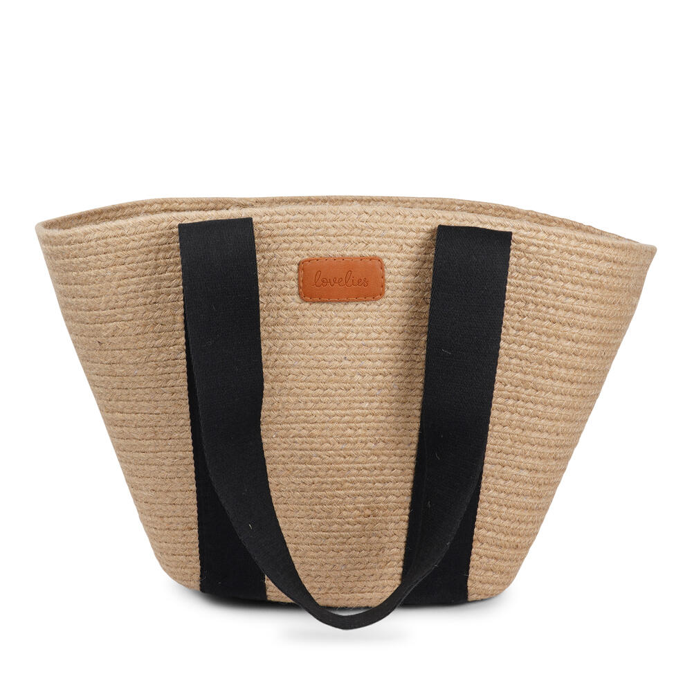 Peppino jute taske - Black/Jute - Image 4