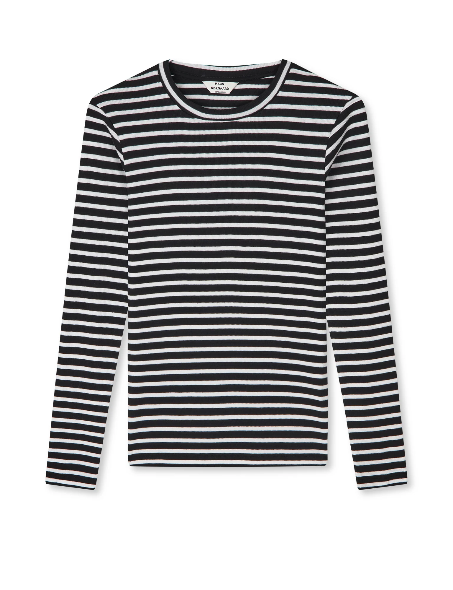 2X2 Cotton Stripe Tuba langærmet t-shirt - Black/White Alyssum - Image 2