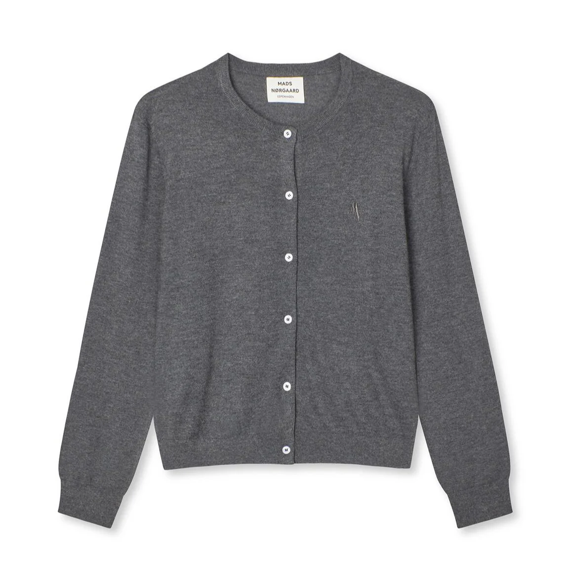 Fine Merino Charlot cardigan - Dark Grey Melange - Image 2