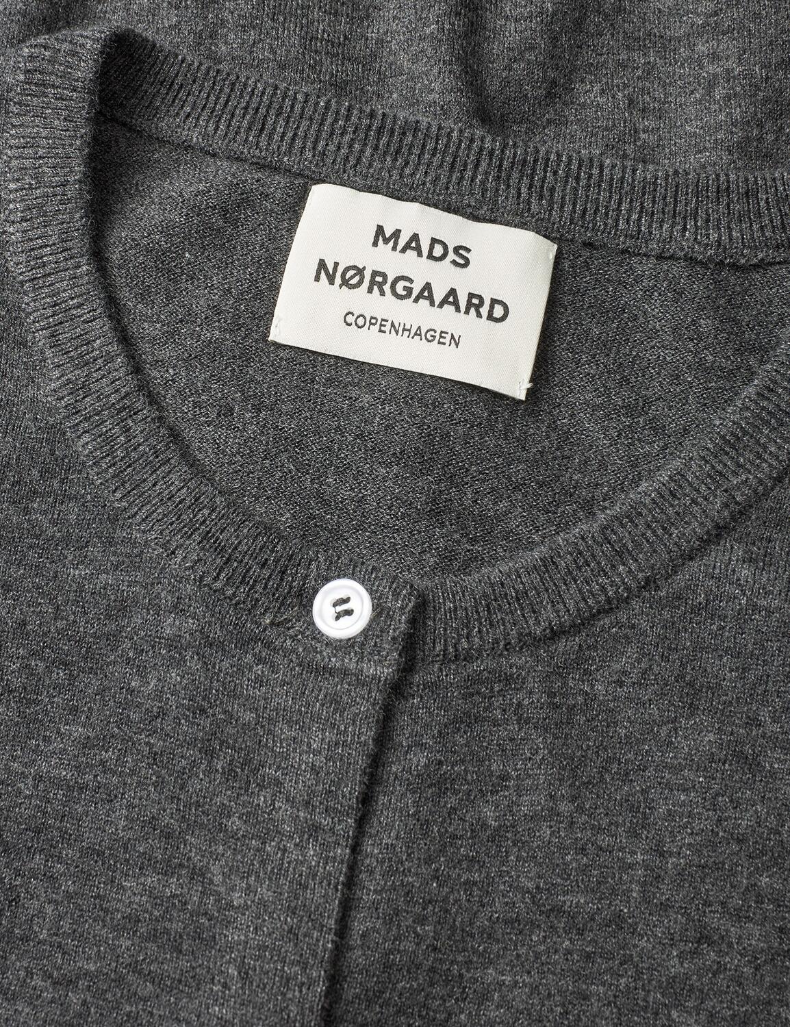 Fine Merino Charlot cardigan - Dark Grey Melange - Image 3