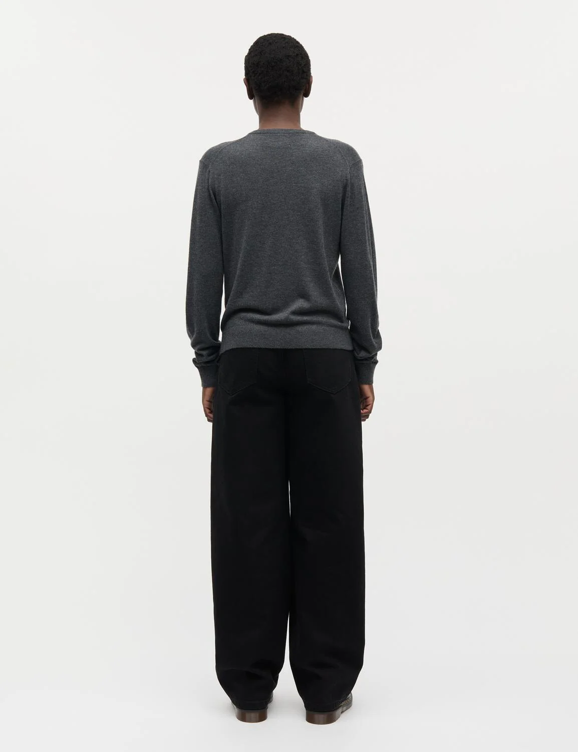 Fine Merino Charlot cardigan - Dark Grey Melange - Image 5