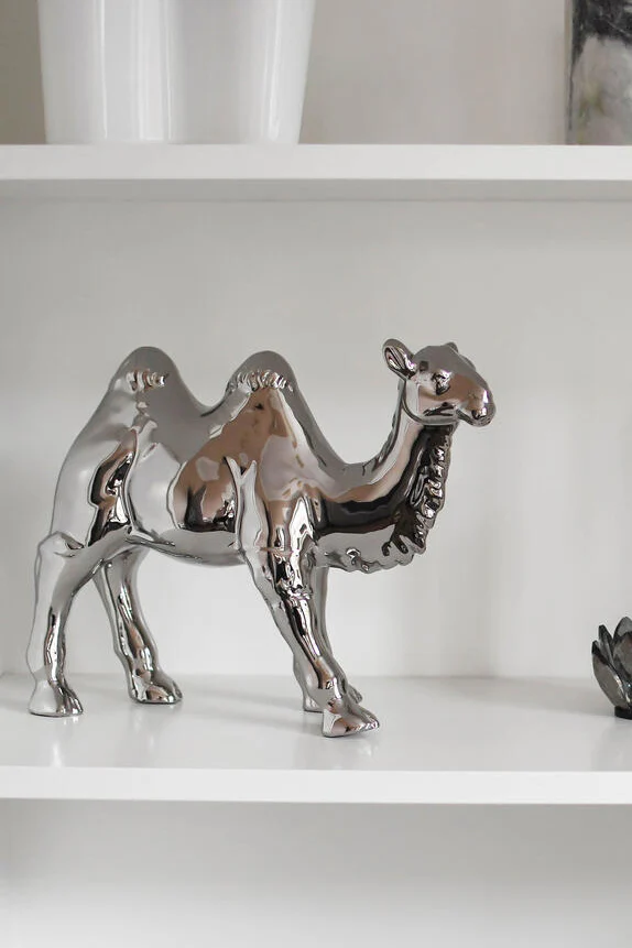 Kamel, sølvfarvet - H24 cm
