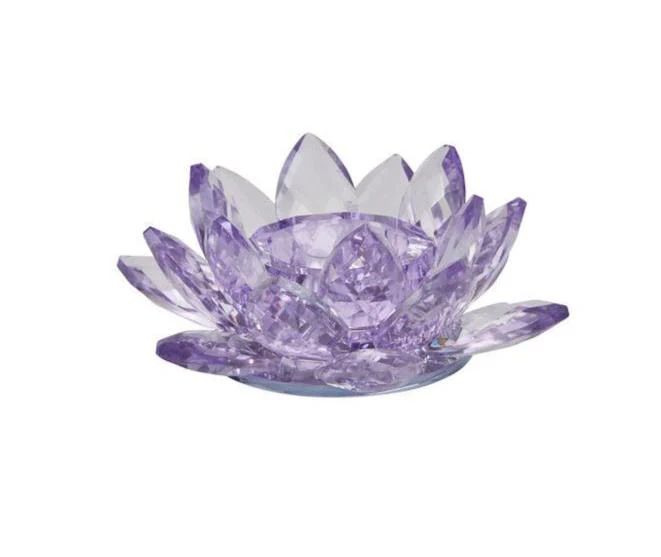 Lotus Crystal fyrfadsstage, lille - lilla