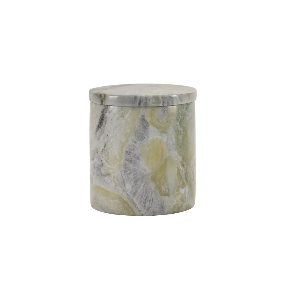 Marmor duftlys, sort/grøn - 270ml