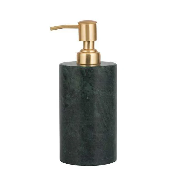 Sæbedispenser i marmor, grøn - H18 cm.