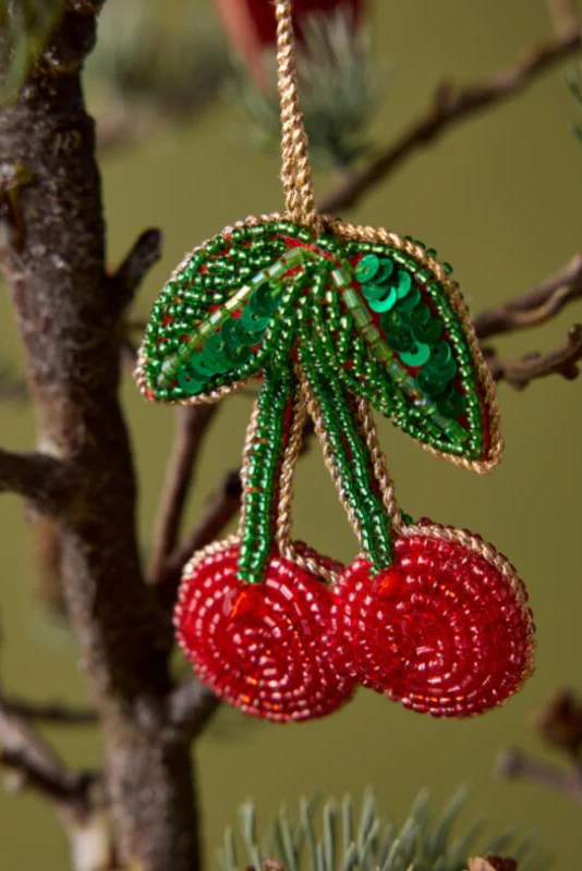 Perle kirsebær juleophæng - Image 3
