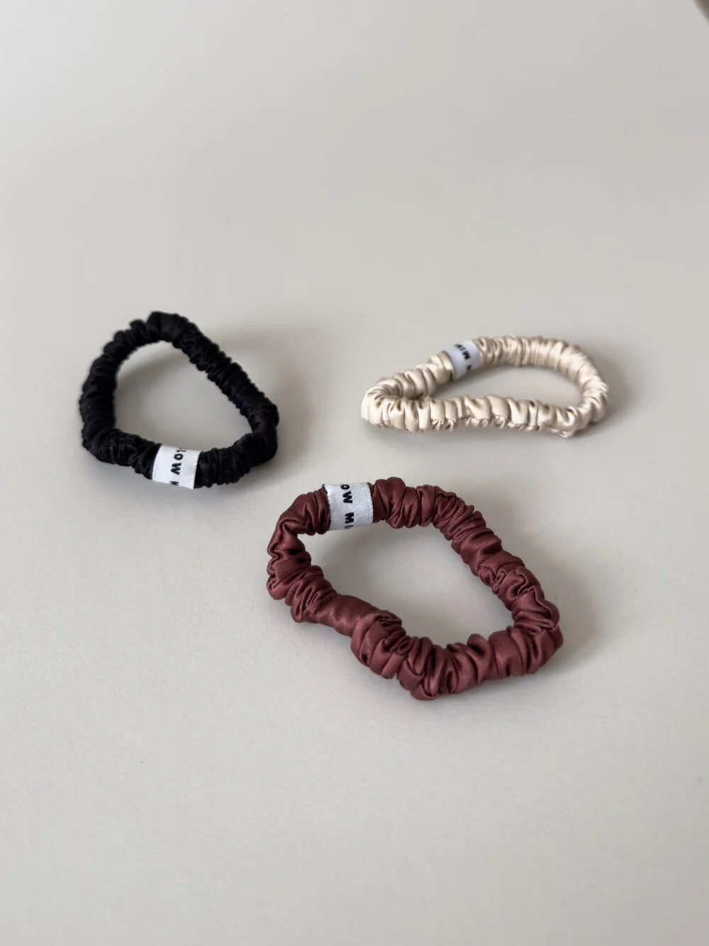 Silke scrunchie - brun - Image 5