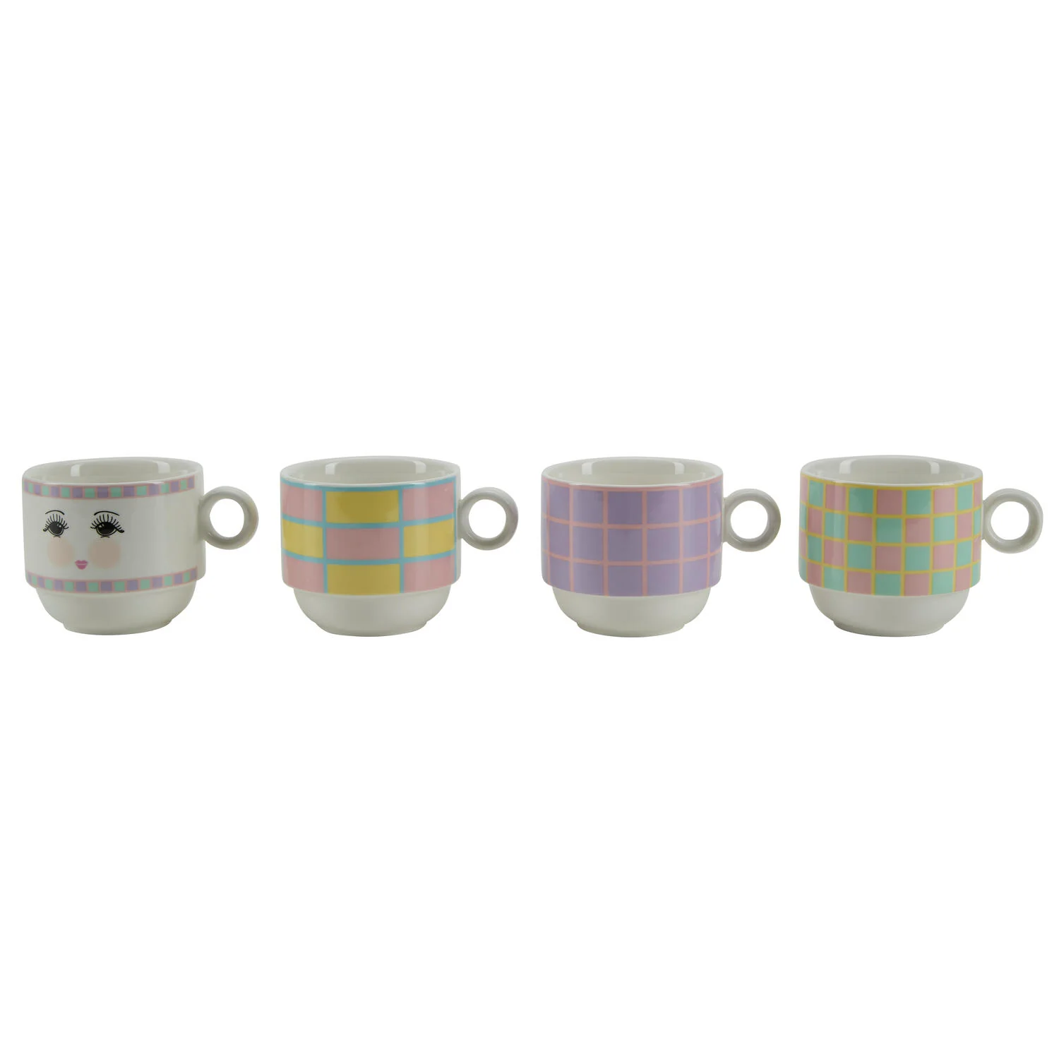 Kopper i stativ, 4 stk. - Checkered - Image 2