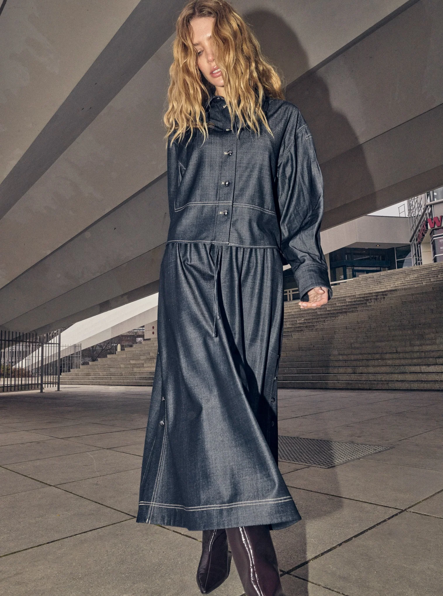Anela Cilla denimskjorte - sort - Image 3