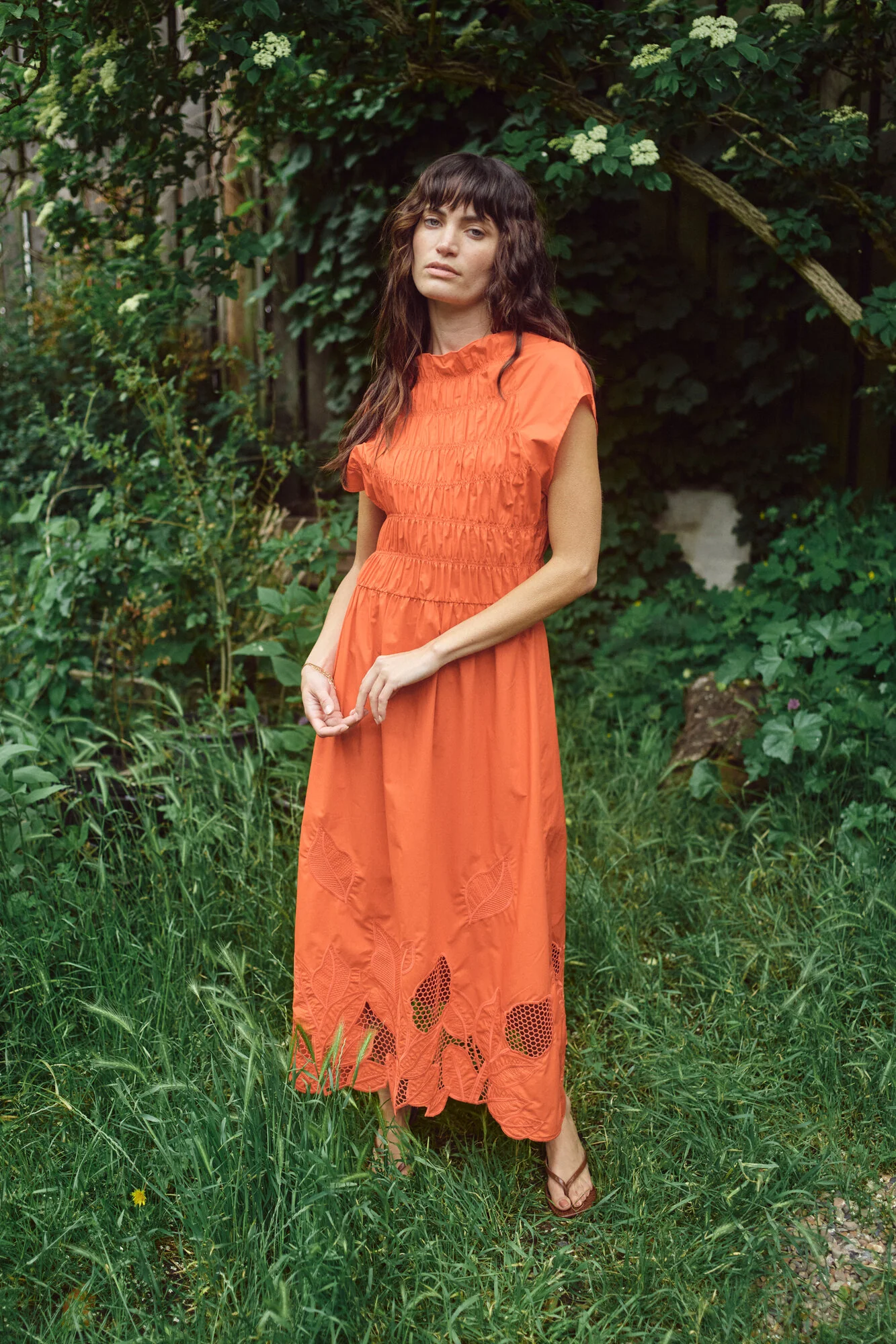 Aria Mono lang kjole – Spicy Orange - Image 3