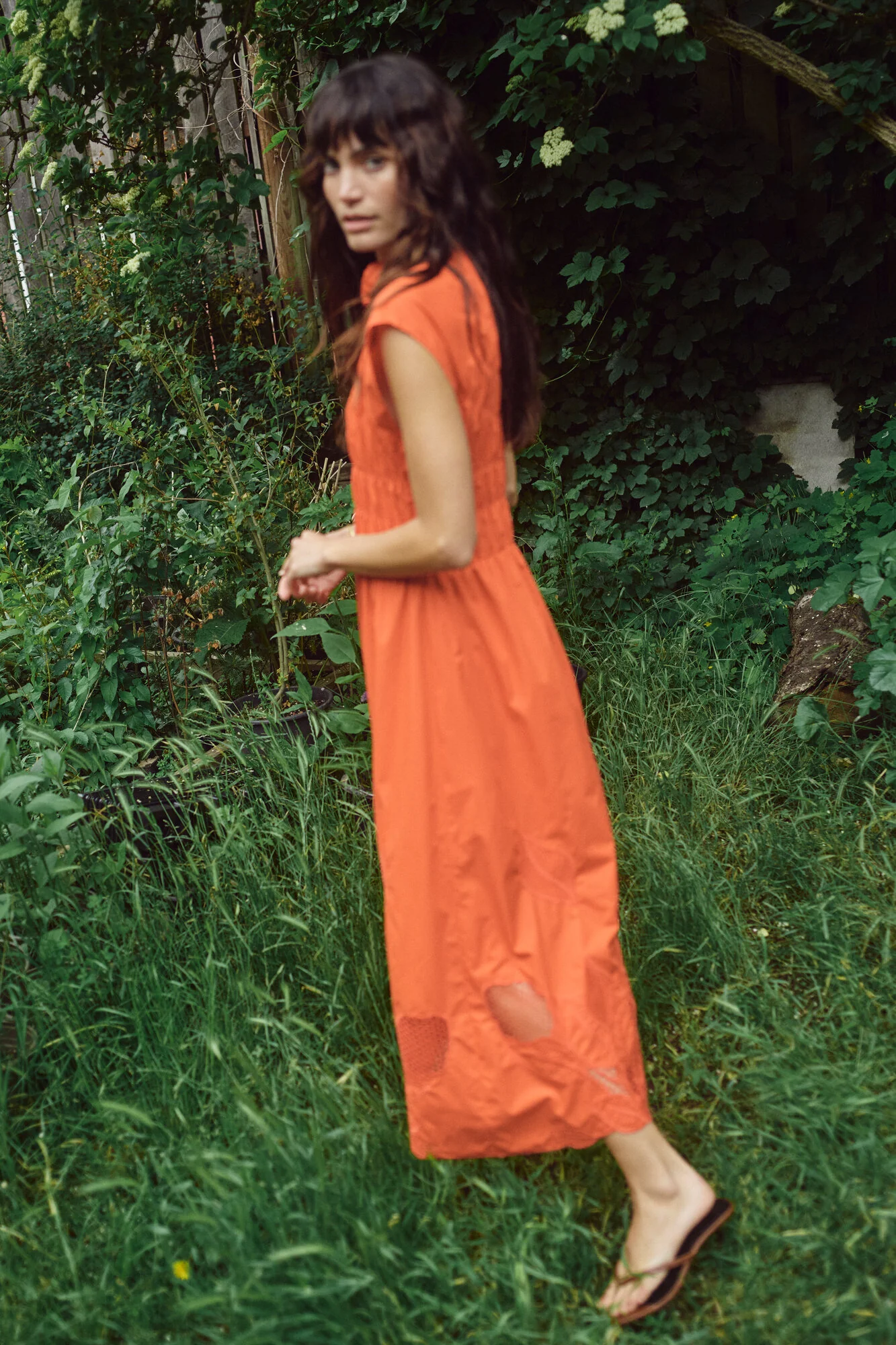 Aria Mono lang kjole – Spicy Orange - Image 7