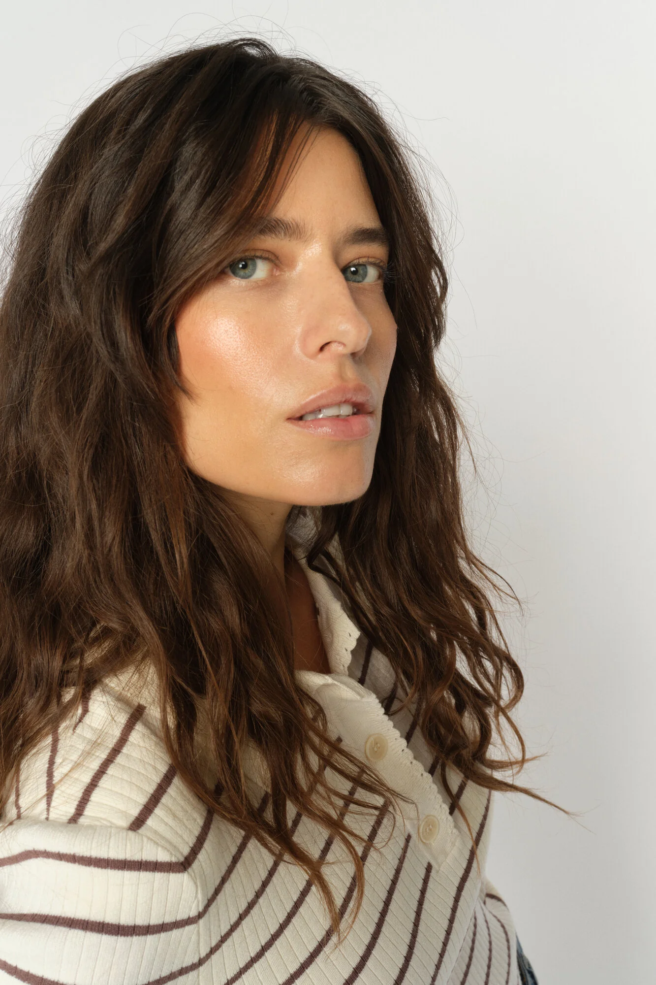 Caliz Stripe Knit polotrøje – Coffee Quartz - Image 6