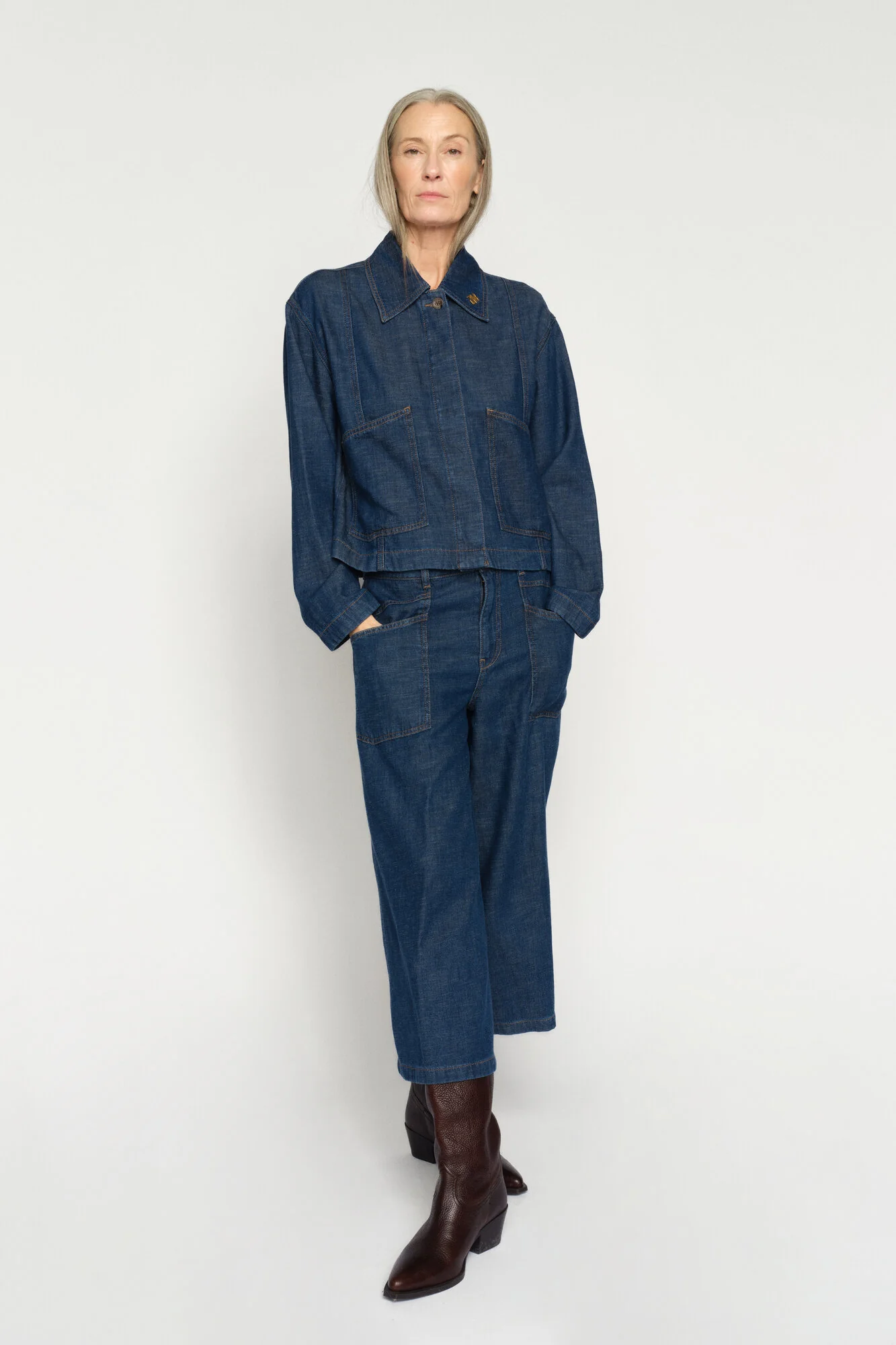 Culotte Arge jeans – mørkeblå - Image 5