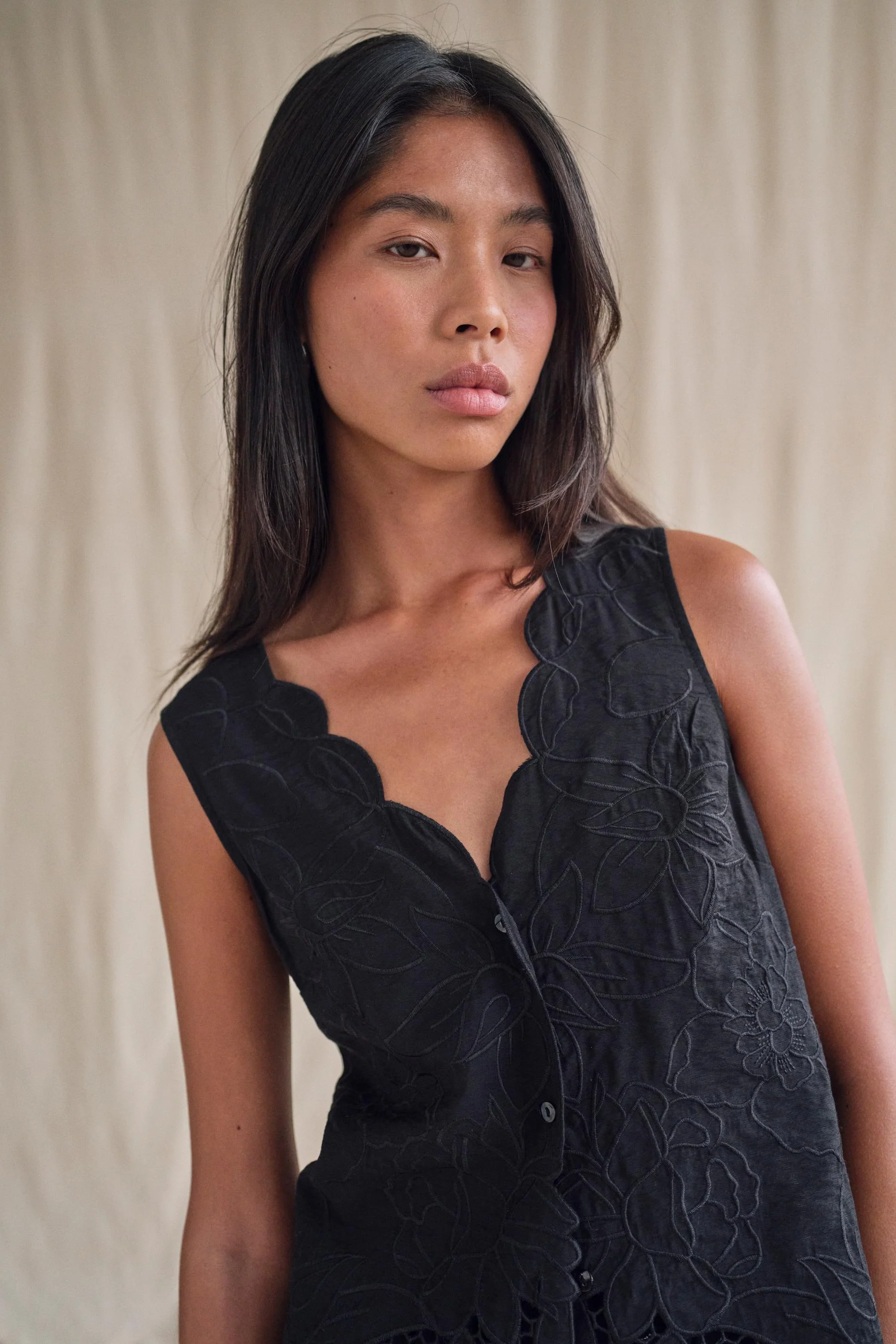 Daima Brodie Top - sort - Image 2