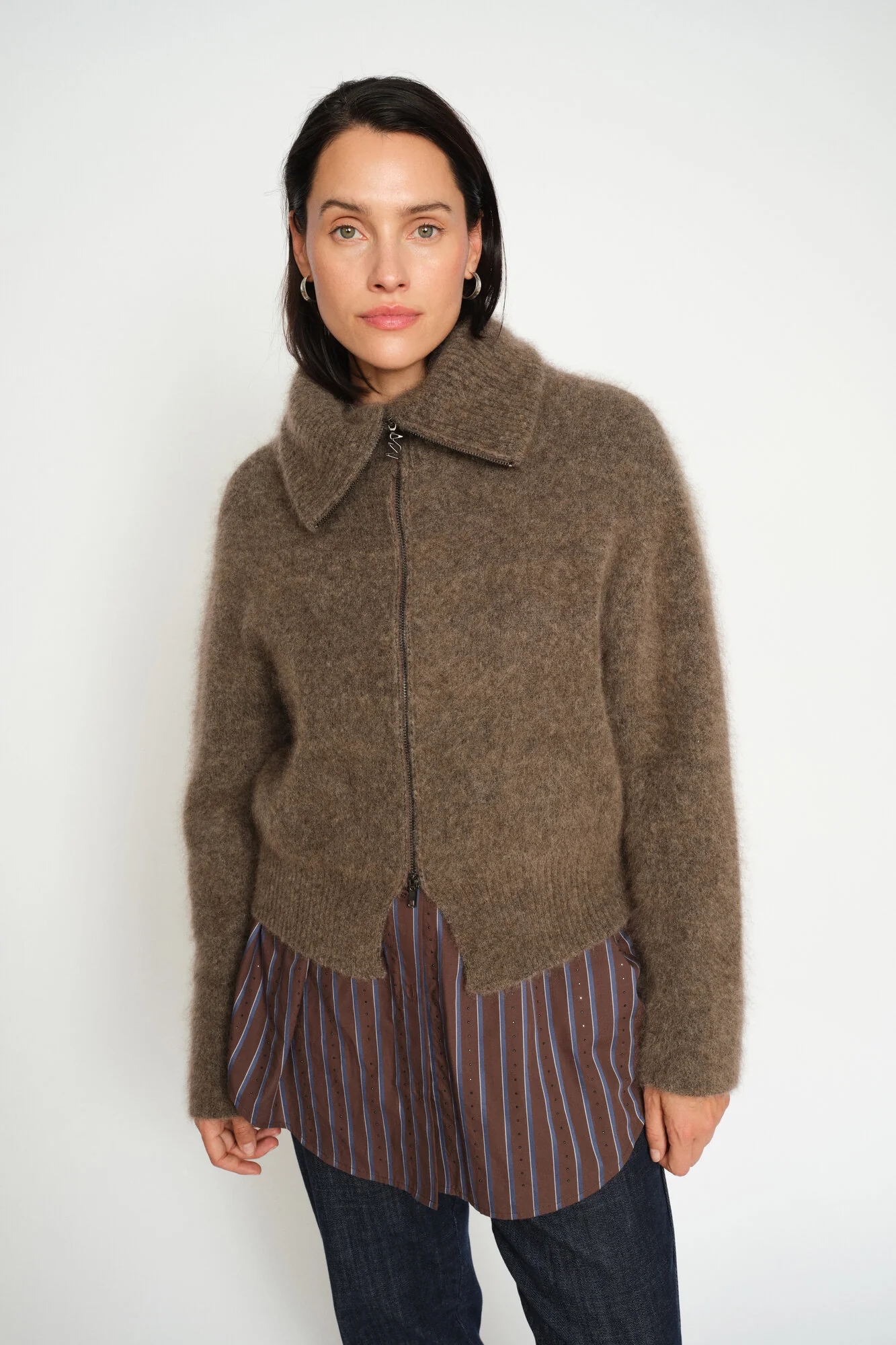 Hulda Knit Zip cardigan - Bracken - Image 3