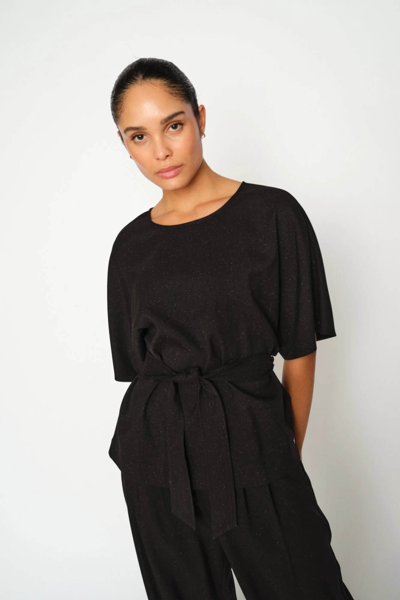 Pie Bellevue bluse - sort/glitter