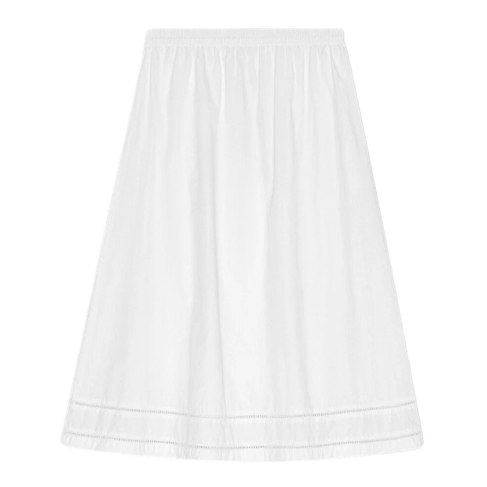 Brill poplin nederdel - hvid