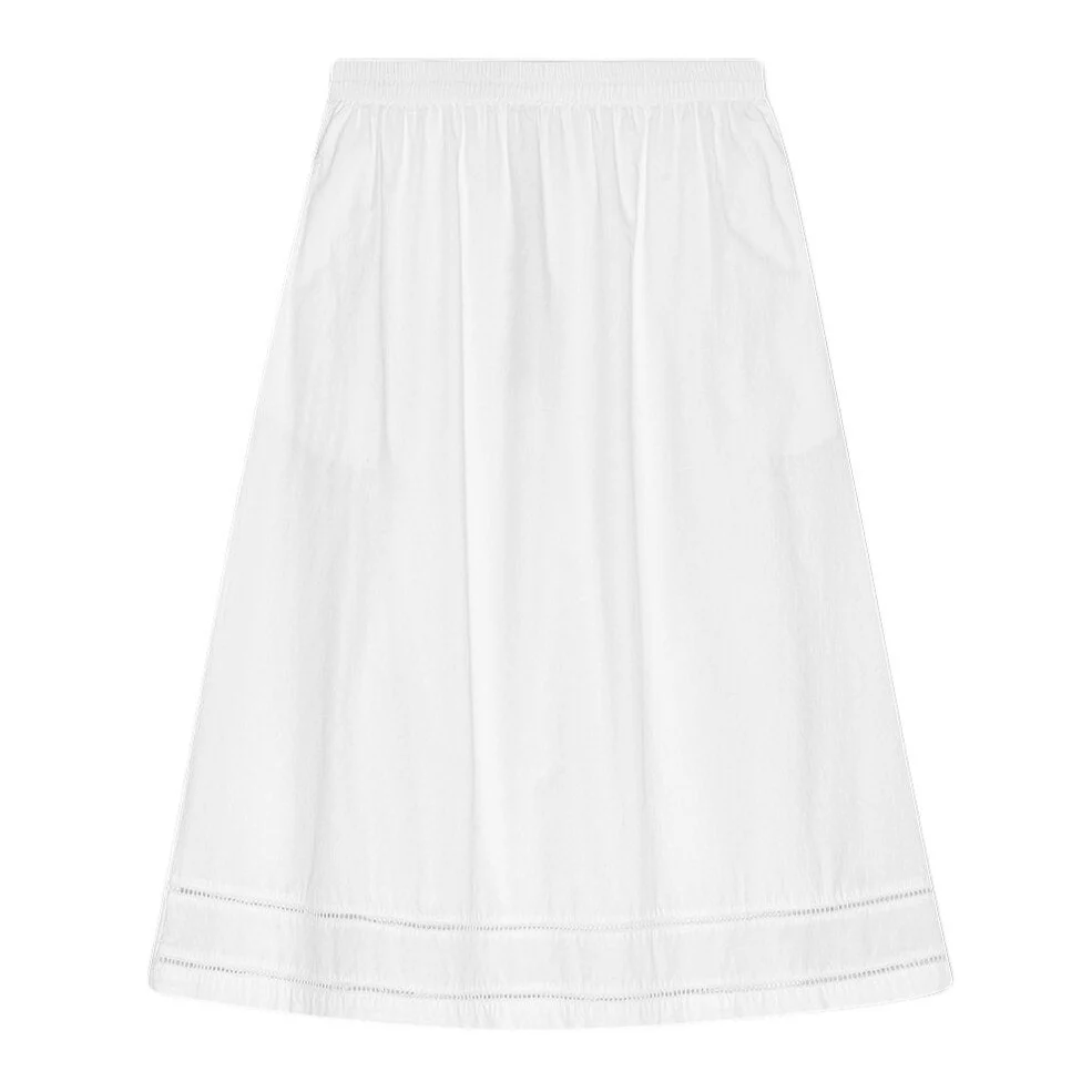 Brill poplin nederdel - hvid - Image 3