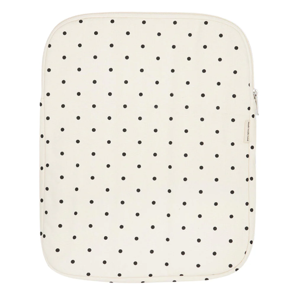 Dotted computercover - Ecru/Black dots