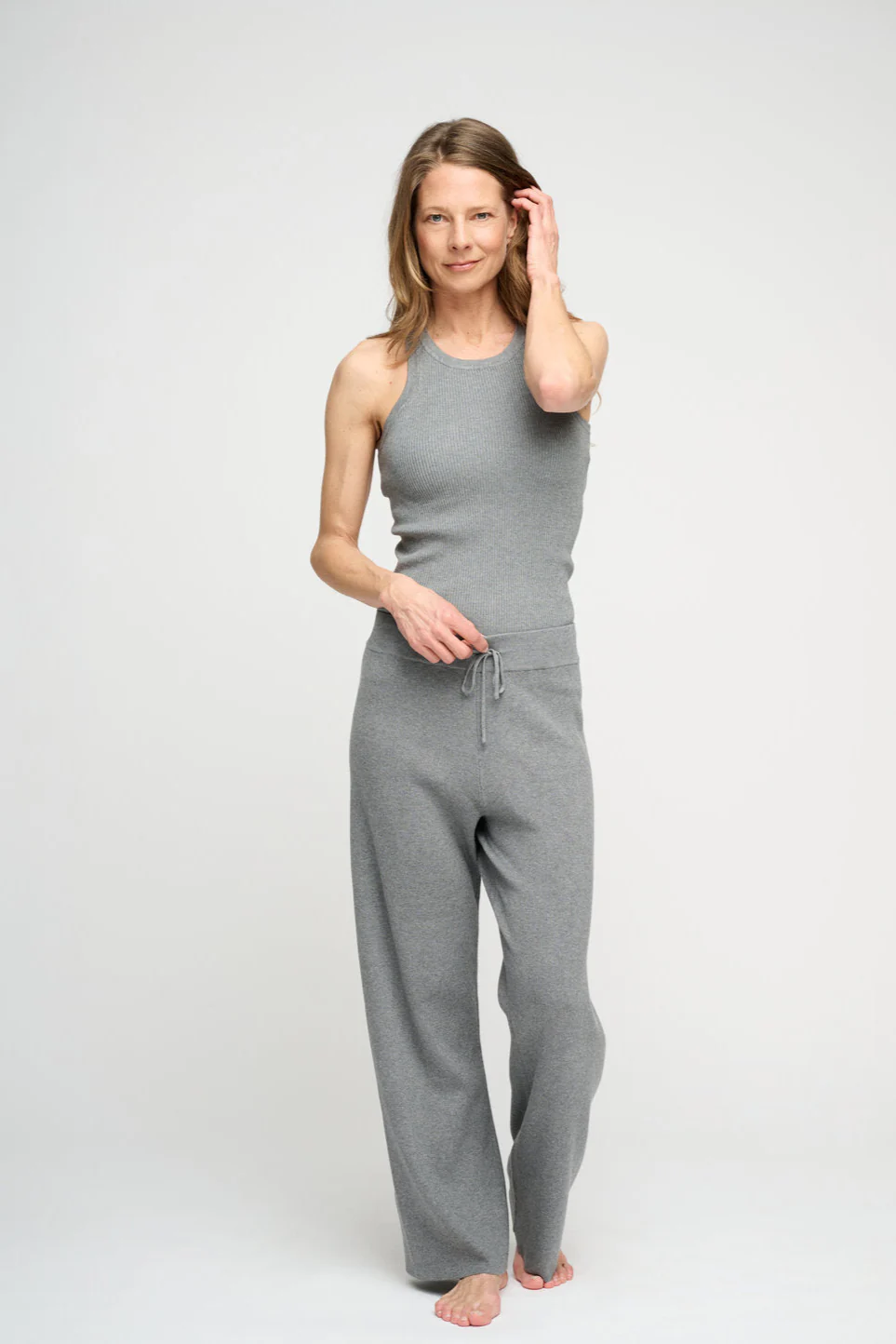 Hali strikbukser - grey melange