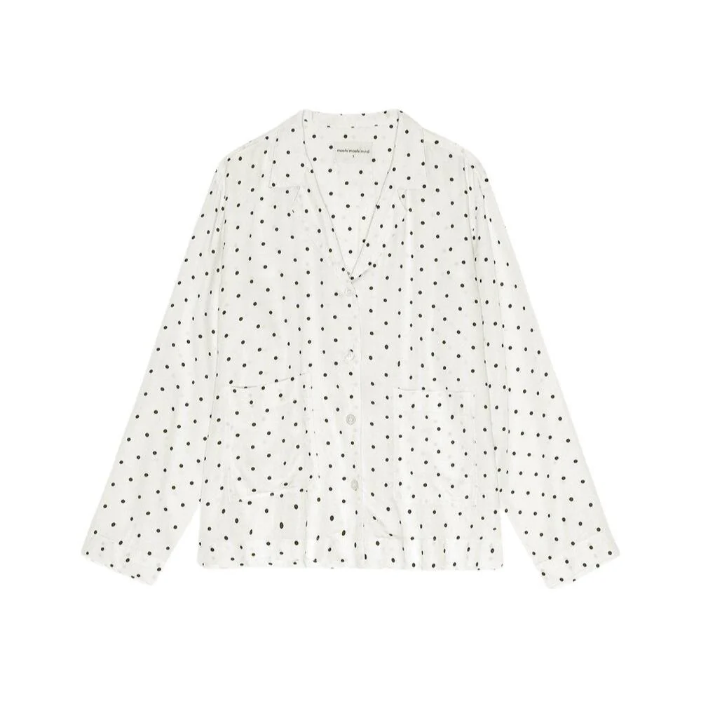 Hope silky natskjorte - ecru/black dots - Image 2