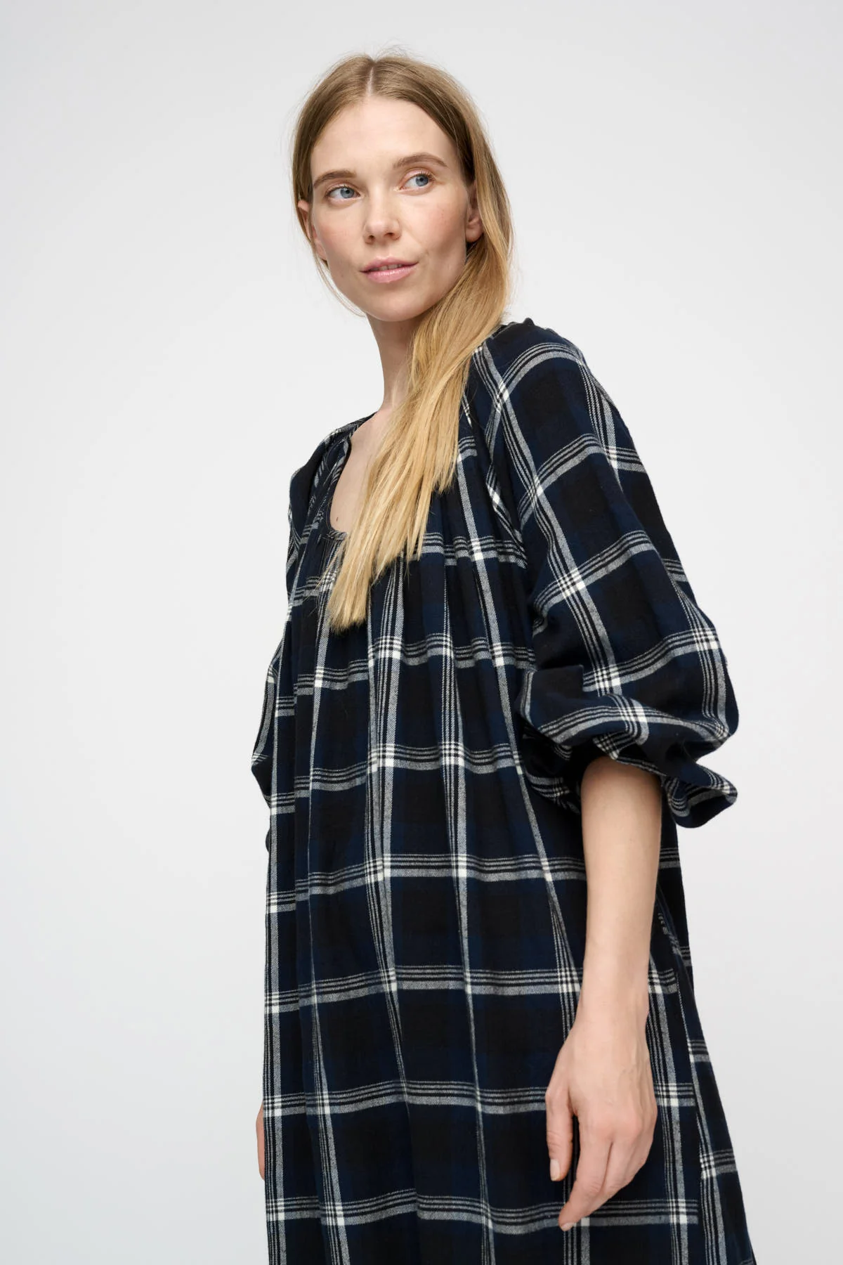 Imagine Check kjole - Dark Navy Check - Image 3