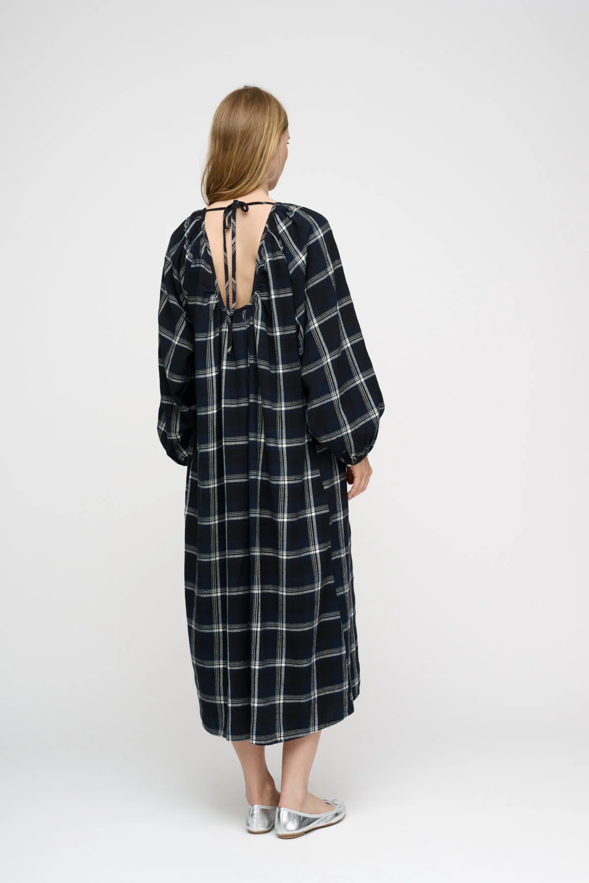 Imagine Check kjole - Dark Navy Check - Image 4