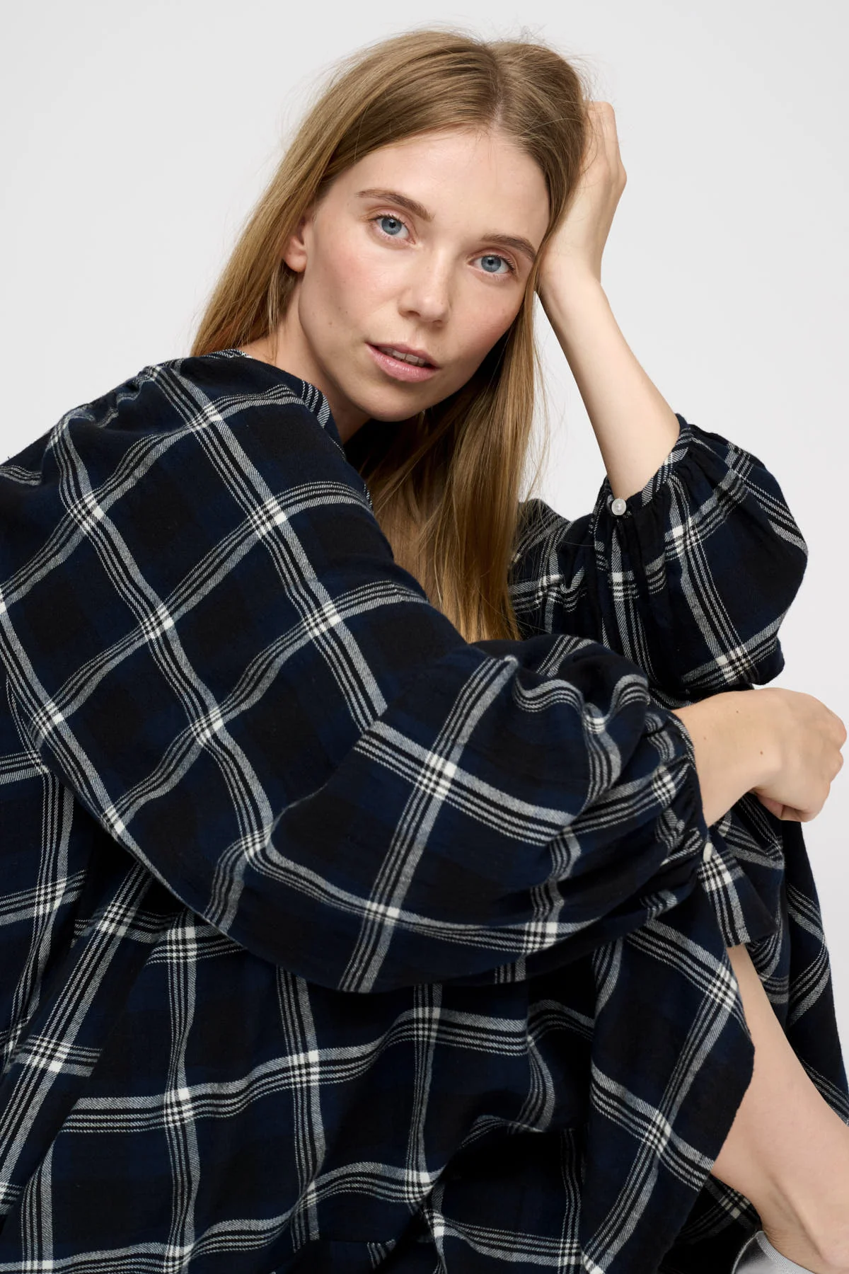 Imagine Check kjole - Dark Navy Check - Image 5