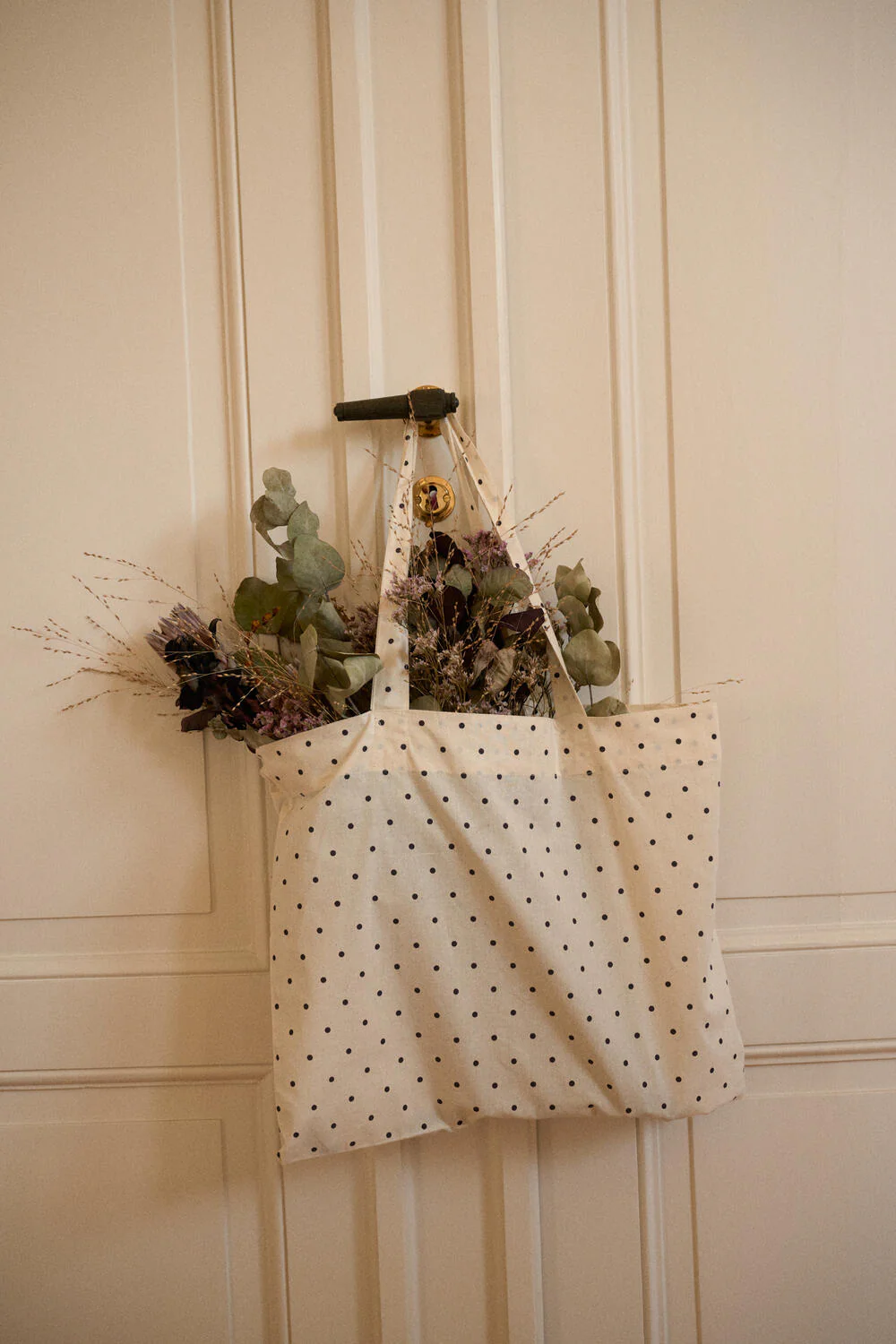 Medium Dot shopper - Ecru/Black Dots - Image 3