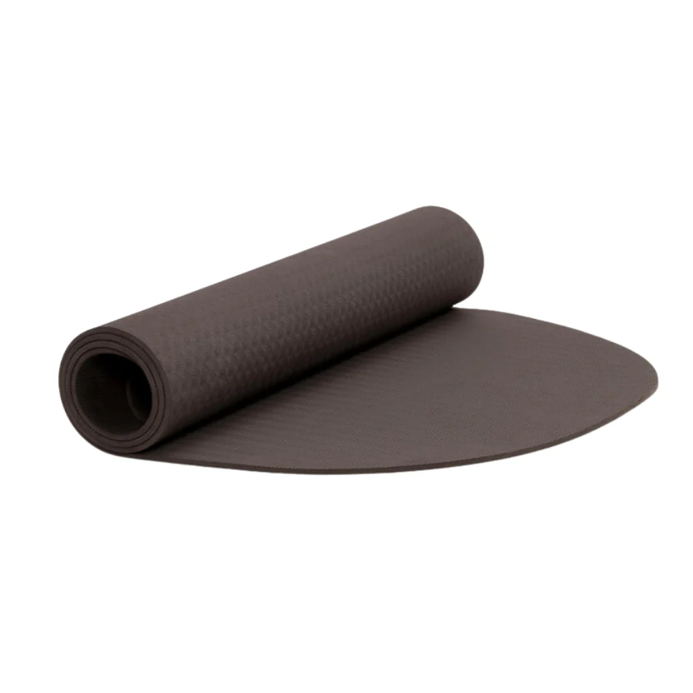 Oval yogamåtte - mørkebrun