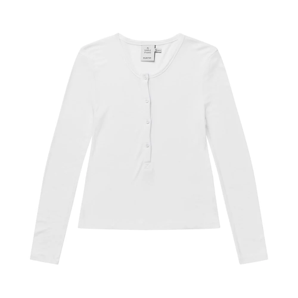 Grace Buttons langærmet t-shirt - hvid - Image 2