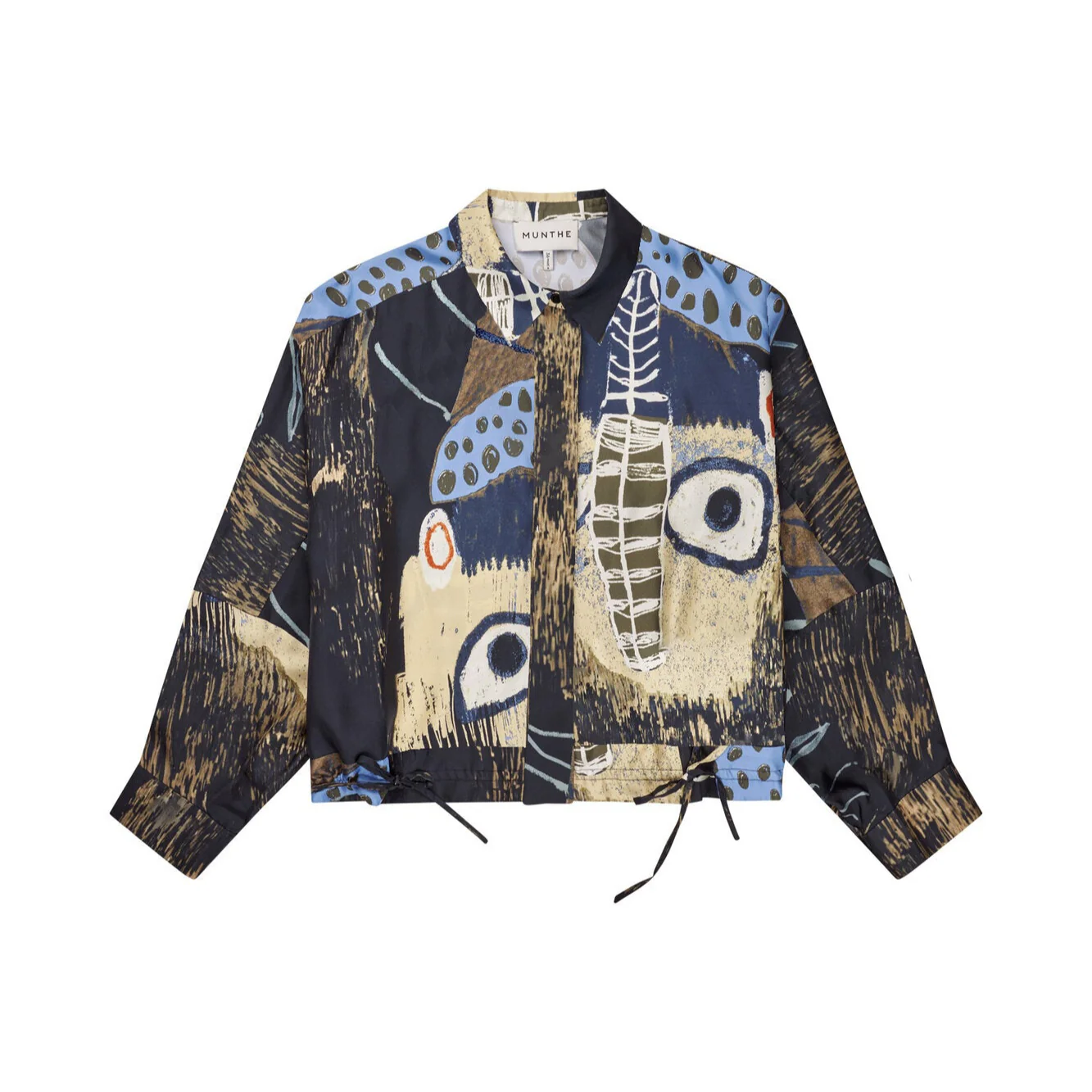 Loasta silkeskjorte - Black Print - Image 2