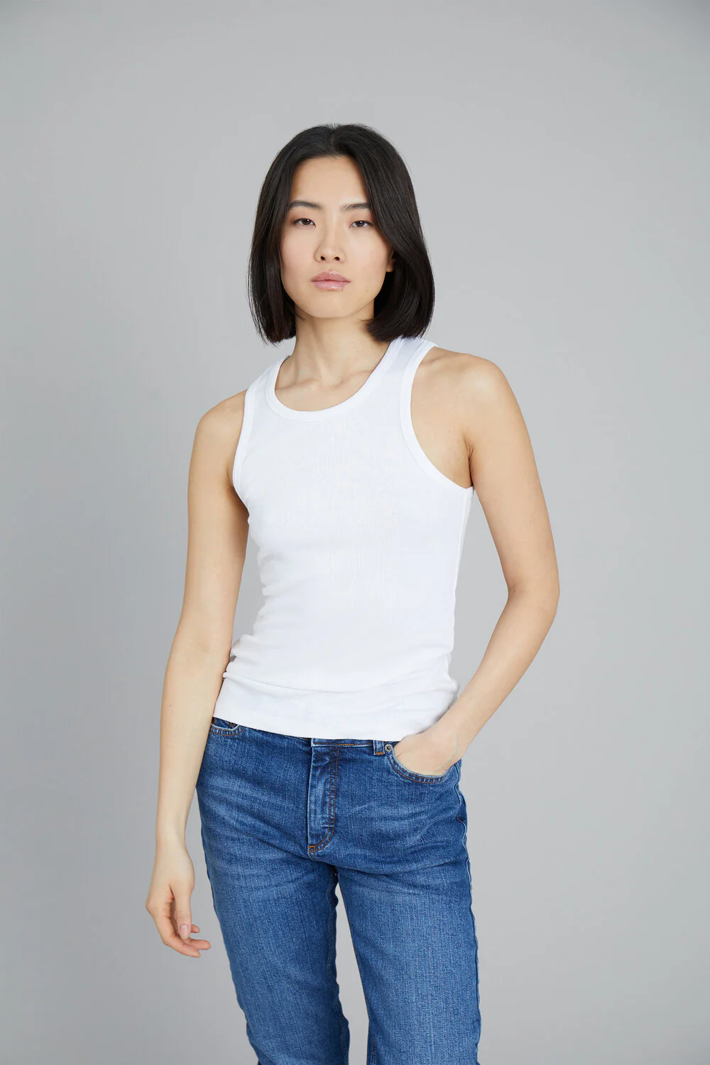 Peach top - hvid