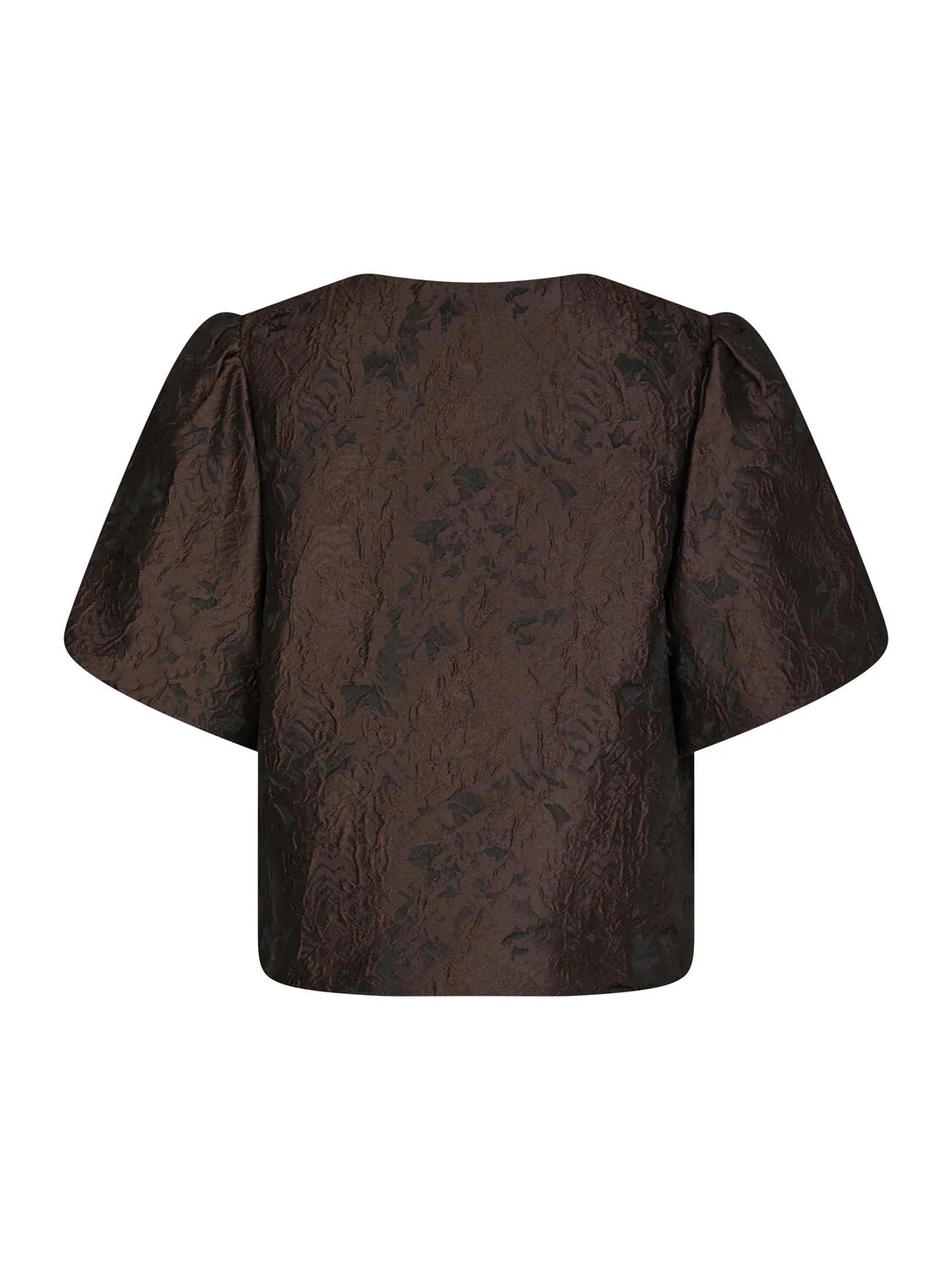 Aisa Brocade bluse - mørkebrun - Image 3