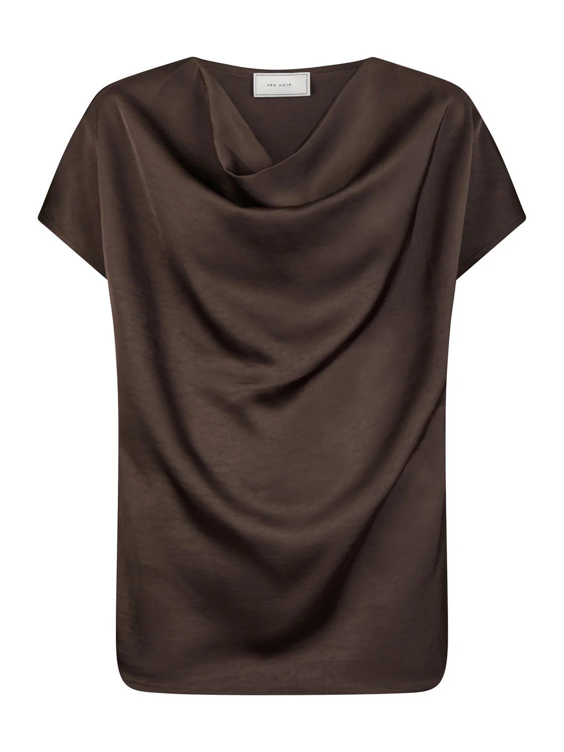Annabeth Heavy Sateen t-shirt - mørkebrun - Image 2