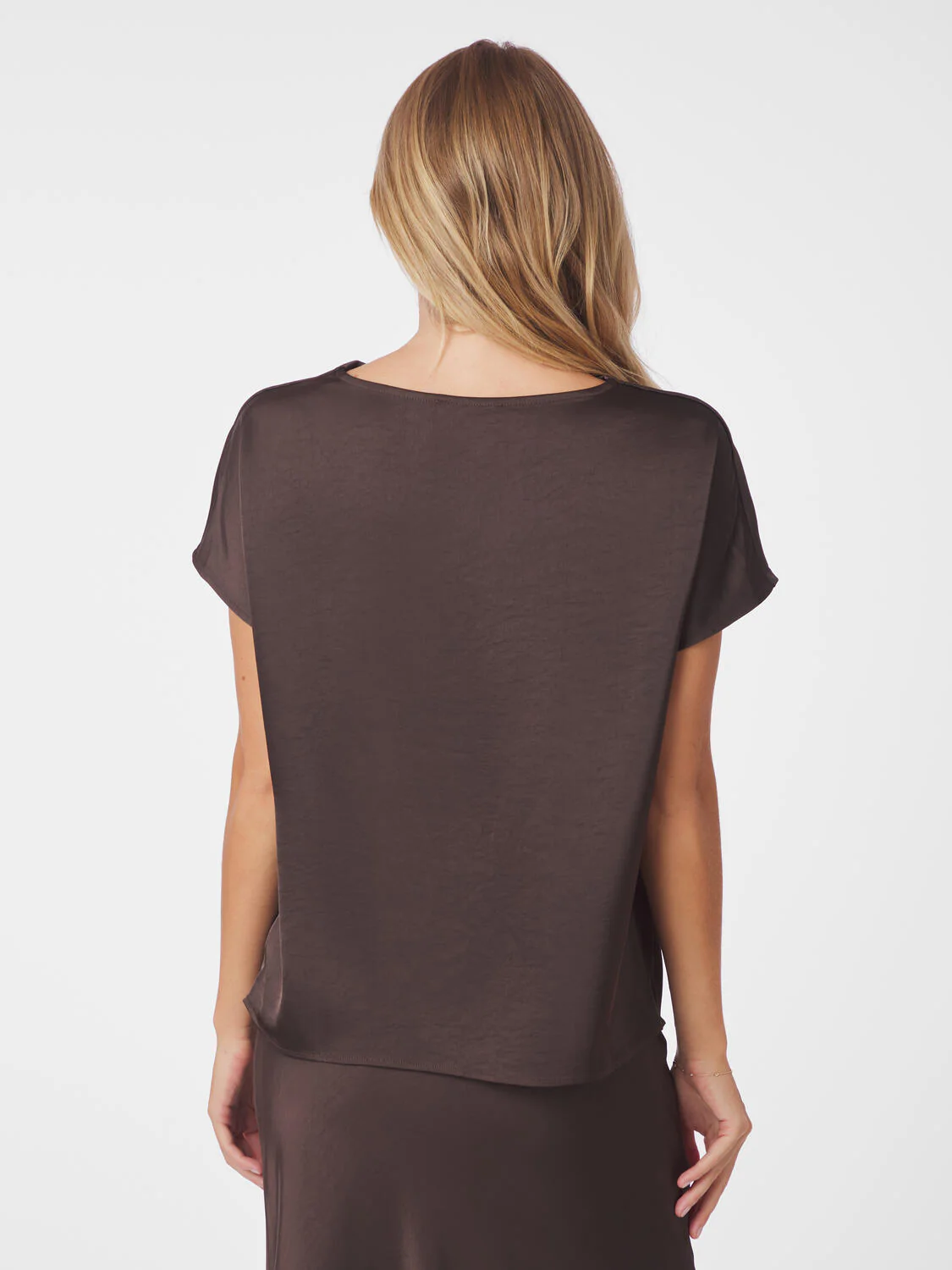 Annabeth Heavy Sateen t-shirt - mørkebrun - Image 5