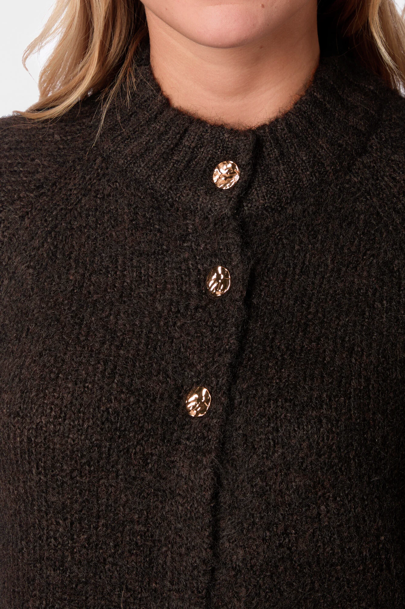 Benuta Fluffy cardigan - mørkebrun - Image 5