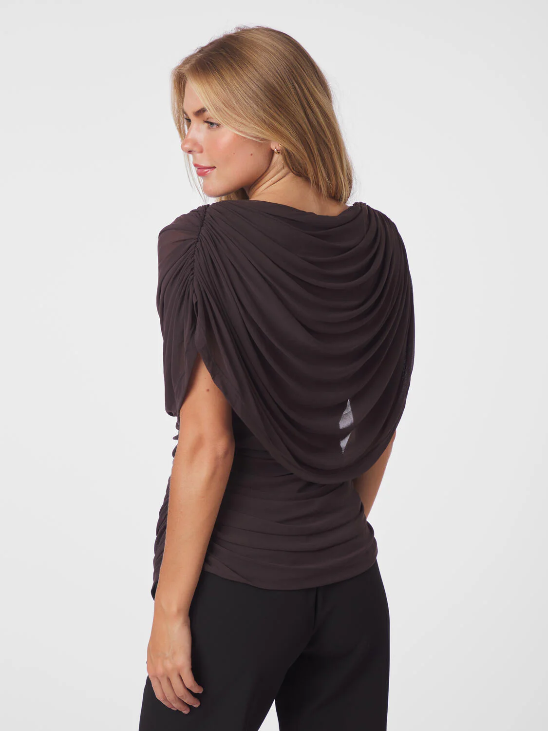 Cottuna Drapy Mesh top - brun - Image 3