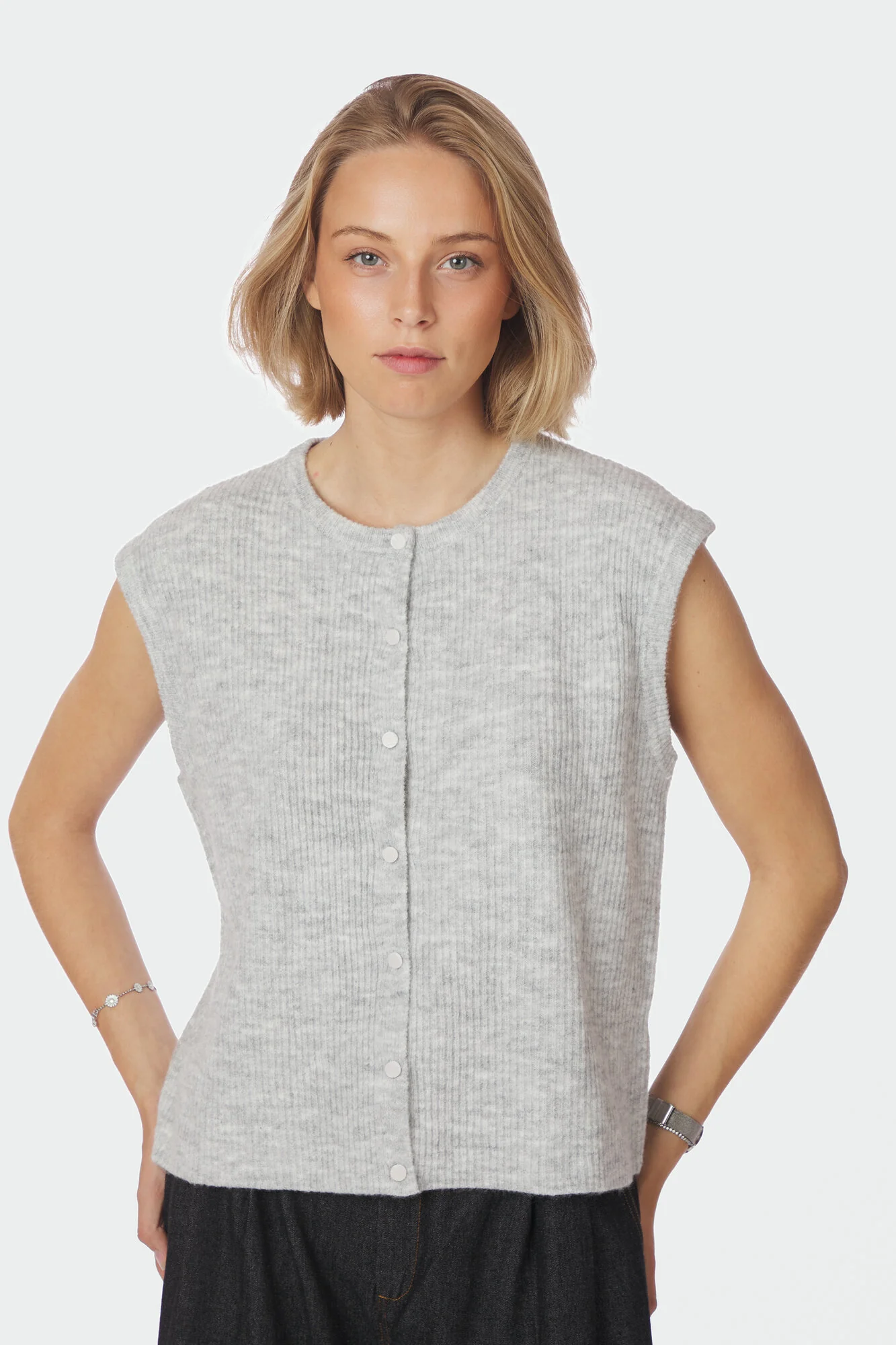 Everest strikvest - Light Grey Melange