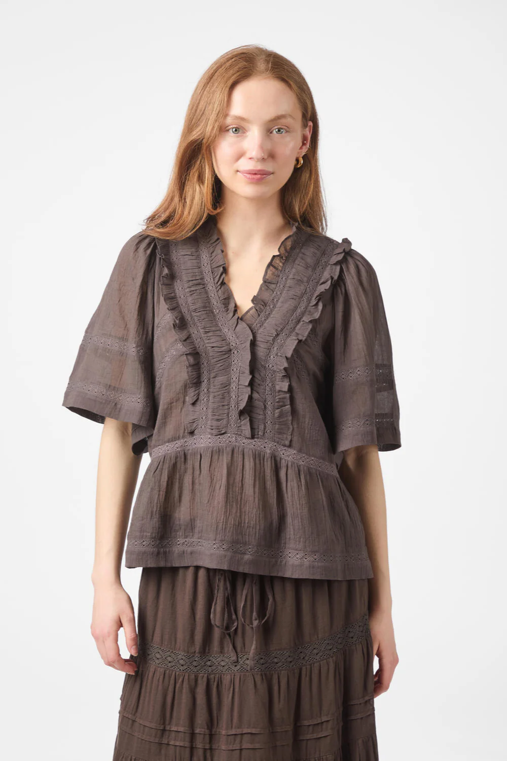Evienne S Voile top - mørkebrun