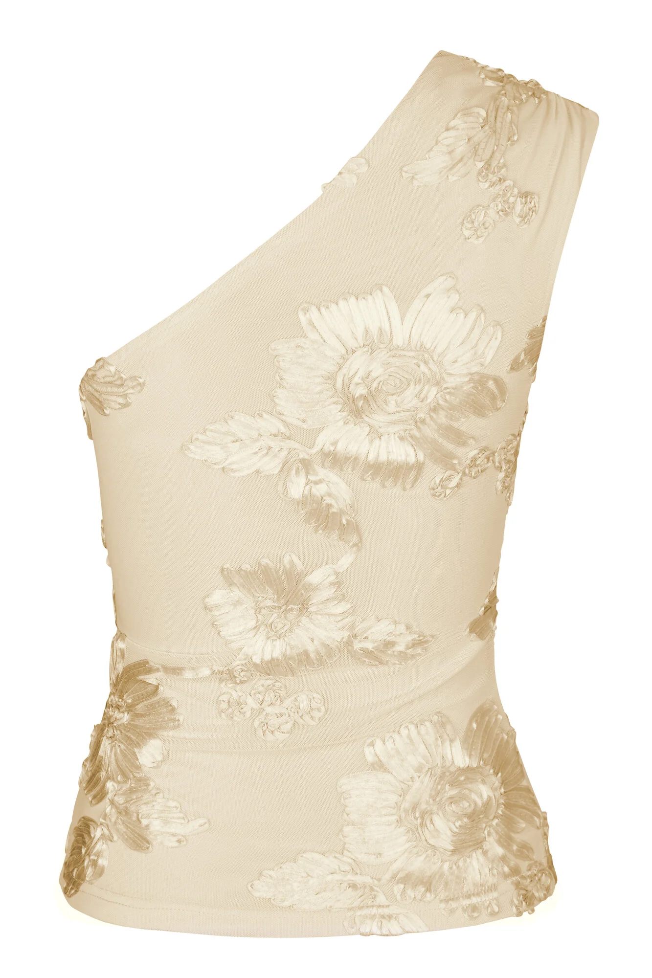 Florini Big Flower Mesh Top - Light Yellow - Image 2