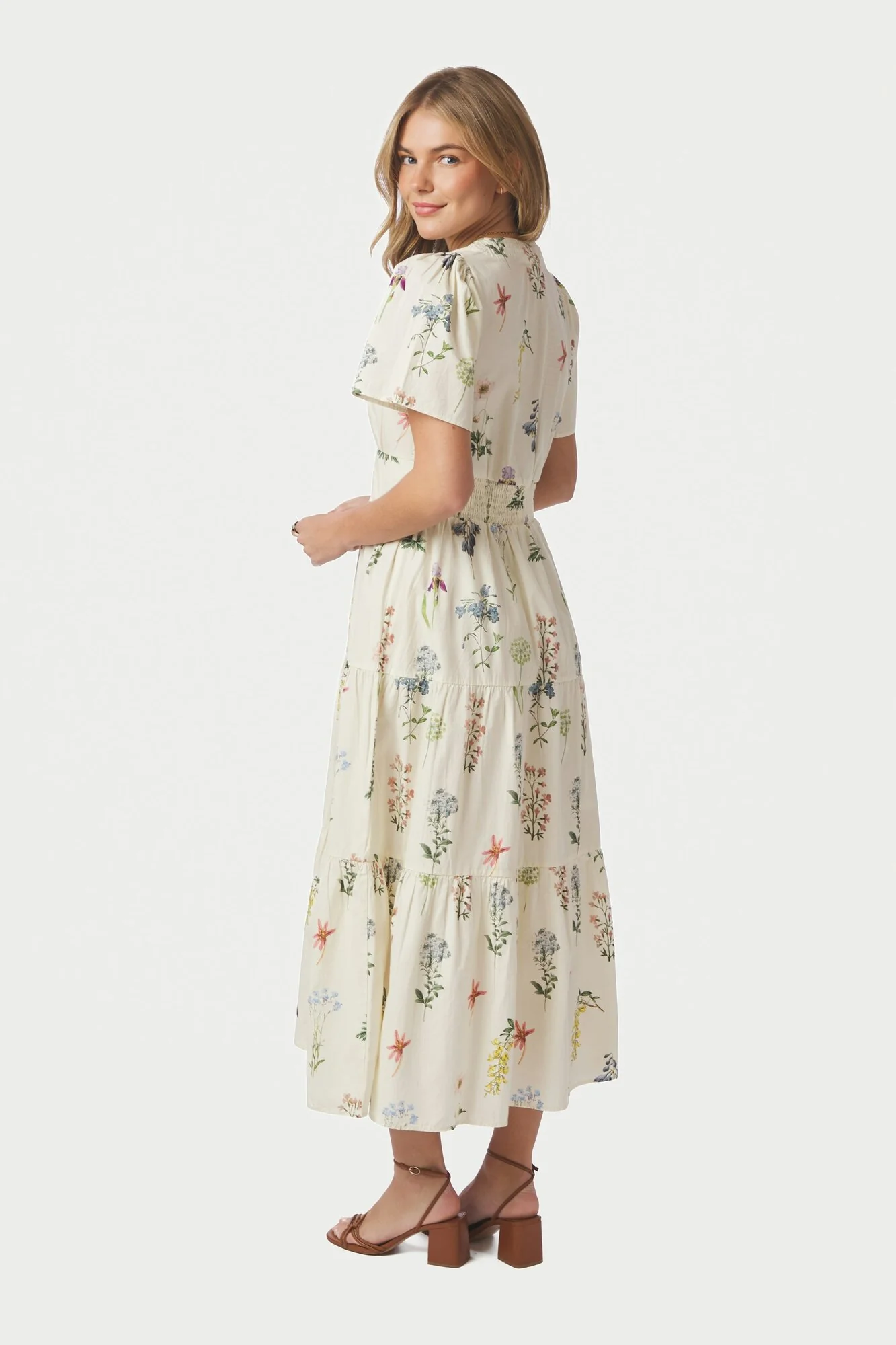 Gardena Flower Rank kjole - Off White - Image 3