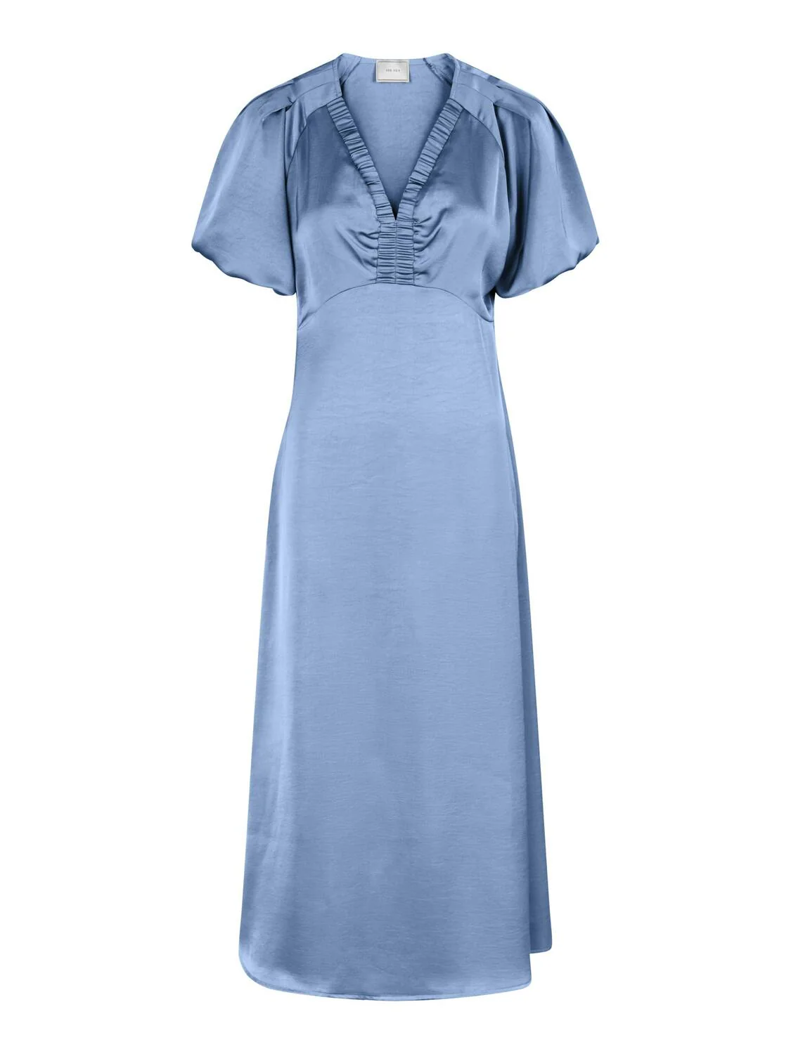 Illana Heavy Sateen kjole - Smoke Blue - Image 2