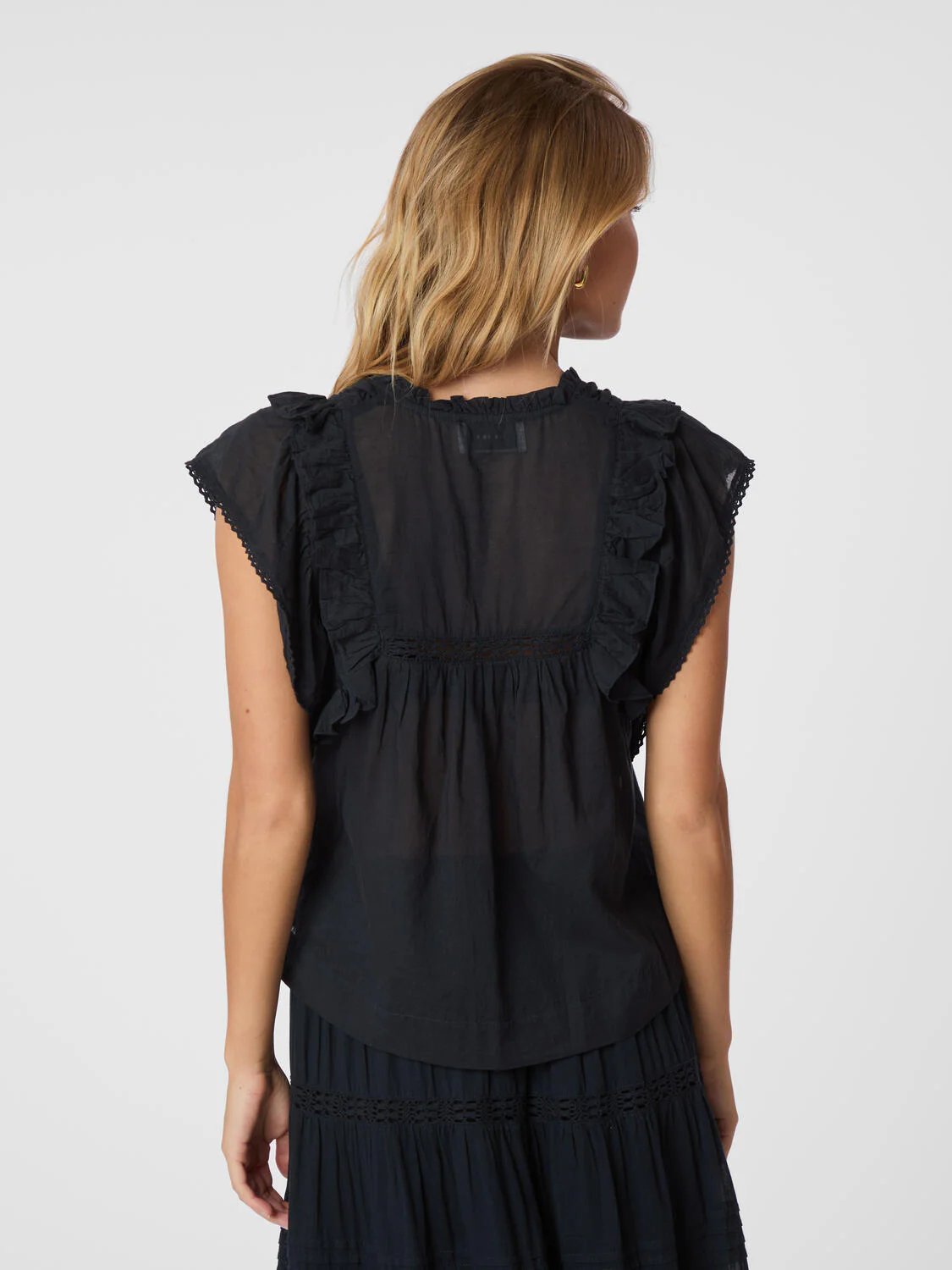 Jayla S Voile top - navy - Image 5